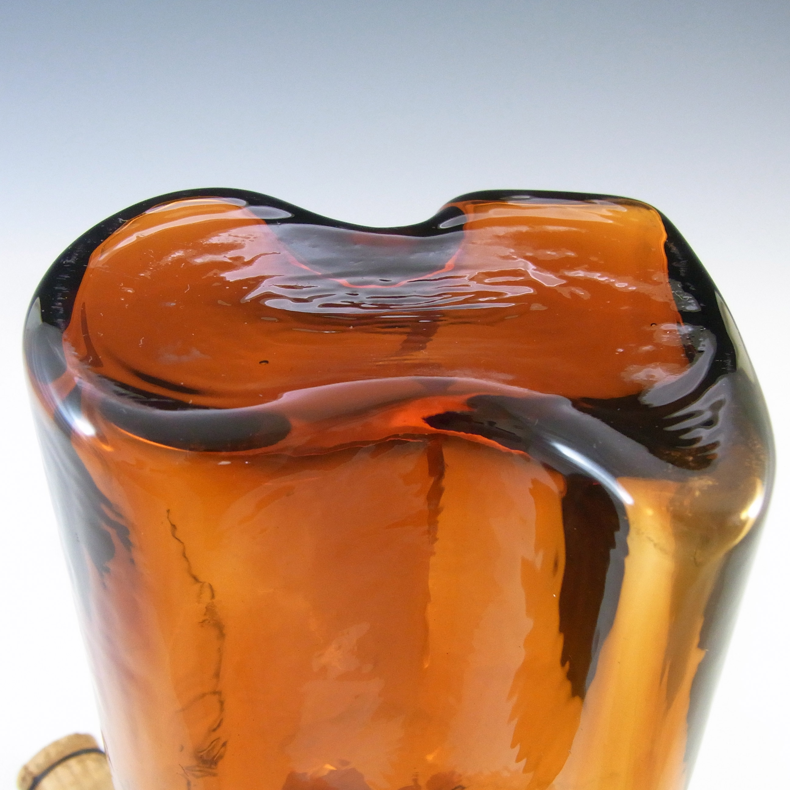 (image for) Holmegaard 'Hiverten' Amber Glass Scnapps Bottle by Olsson & Rude - Click Image to Close