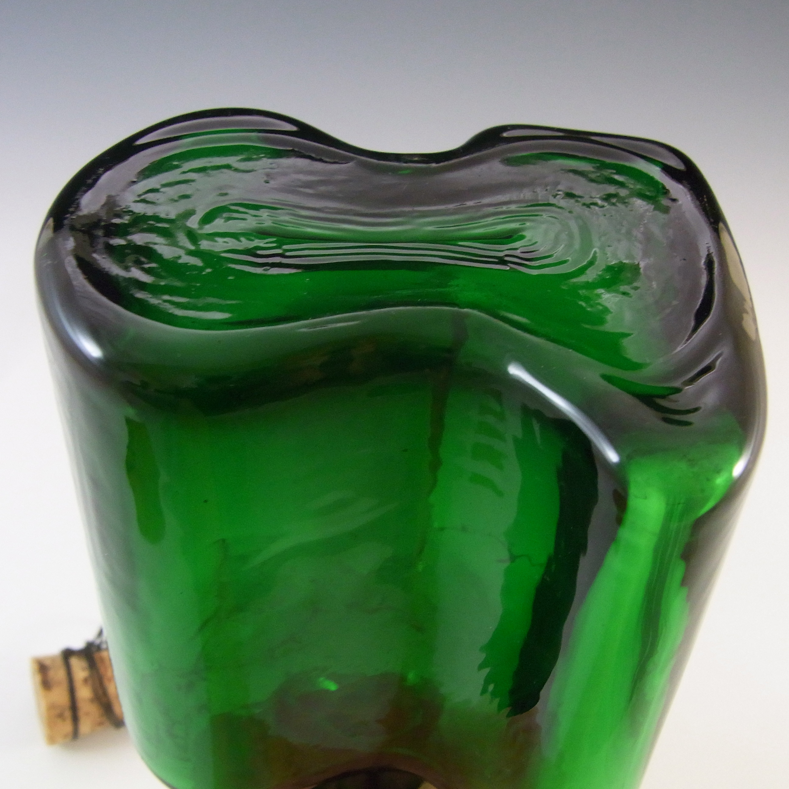Holmegaard Green Glass Hiverten Scnapps Bottle by Olsson & Rude - Click Image to Close