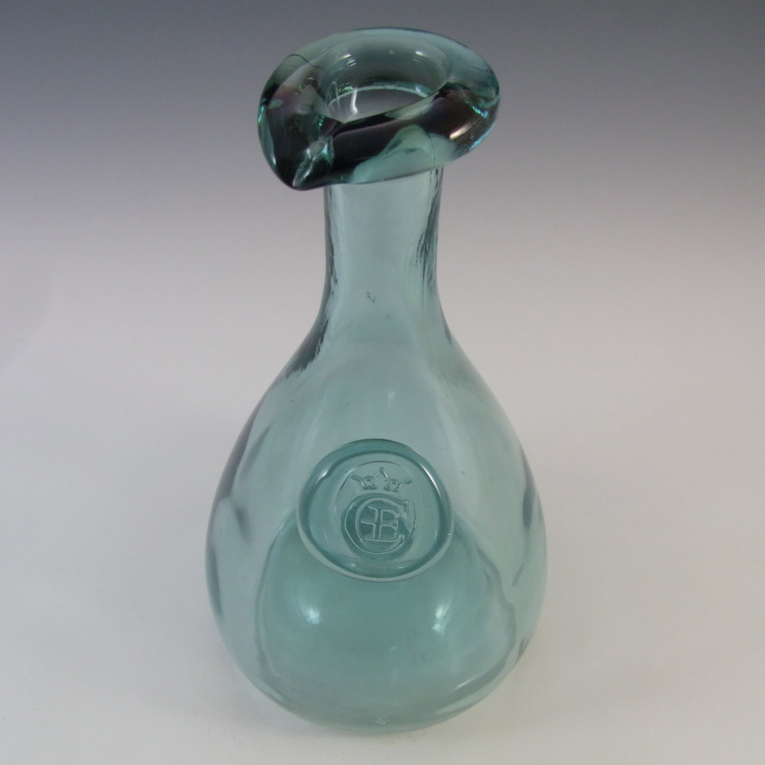 (image for) Holmegaard Blue Glass 'Cherry Elsinore' Carafe - Ole Winther - Click Image to Close