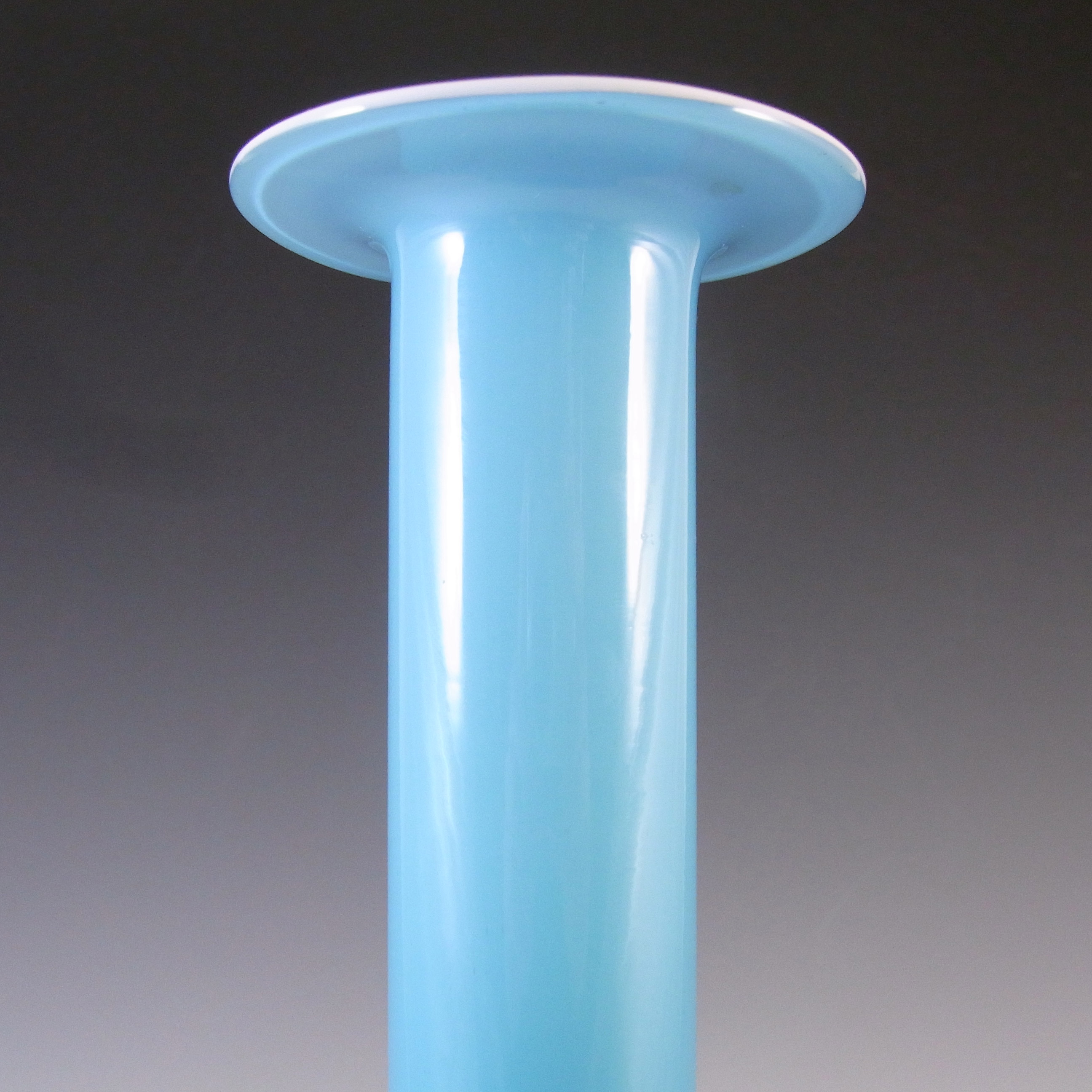 Holmegaard Blue Opal Cased Glass Gulvvase Vase by Otto Brauer - Click Image to Close