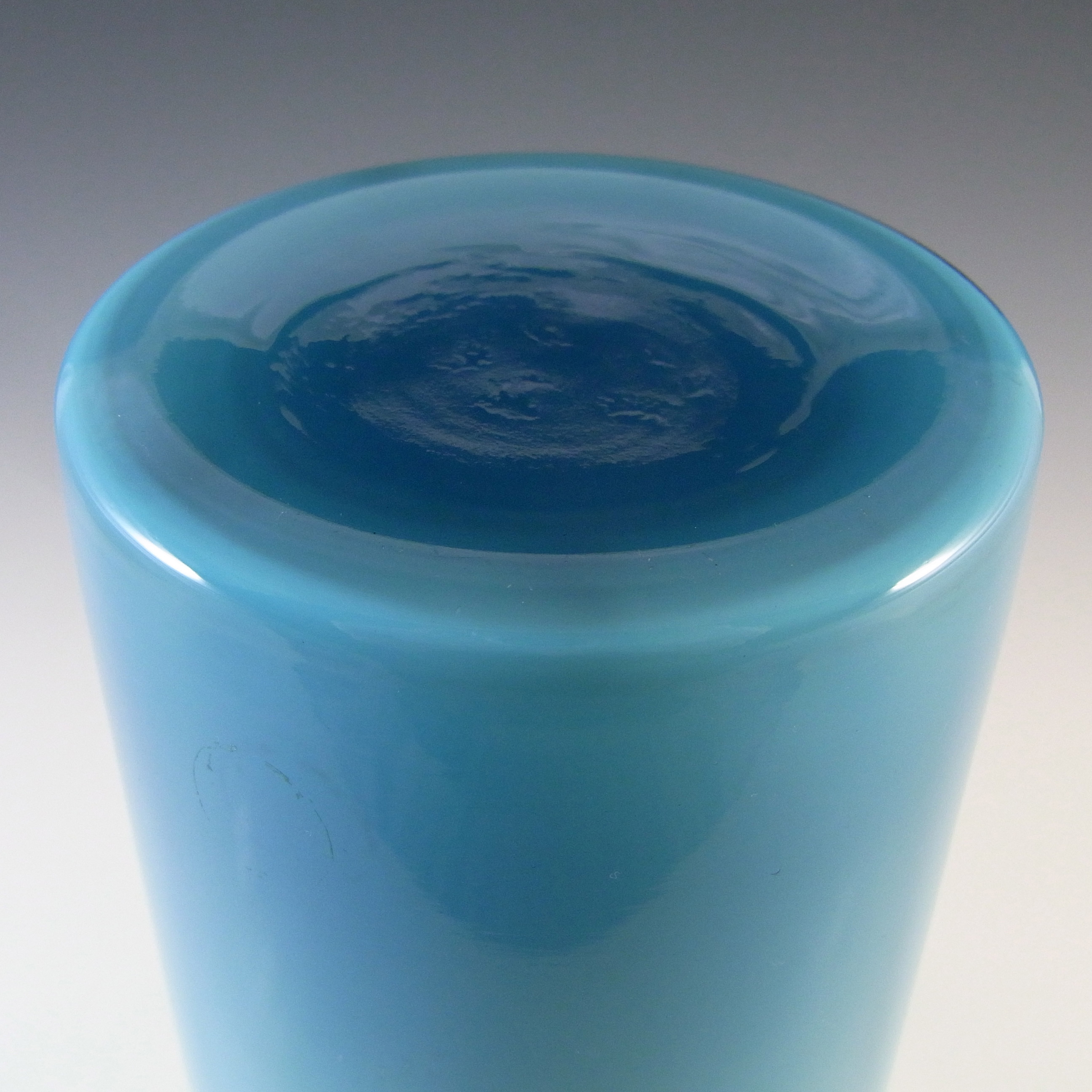 Holmegaard Blue Opal Cased Glass Gulvvase Vase by Otto Brauer - Click Image to Close
