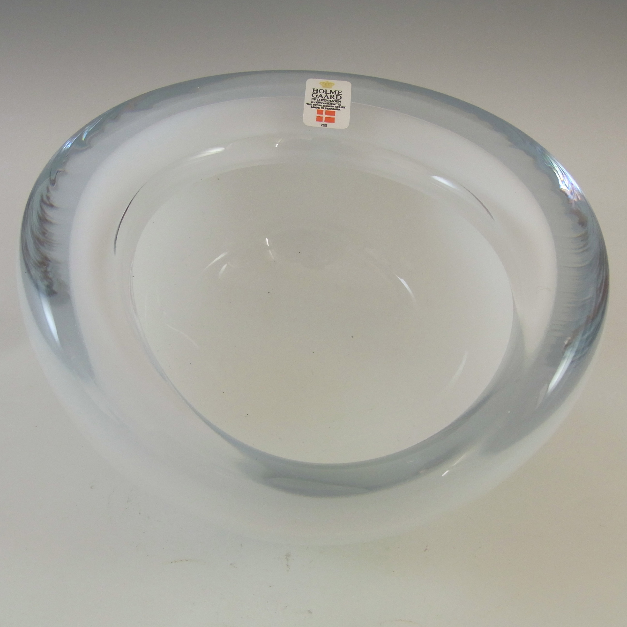 (image for) LABELLED Holmegaard Per Lutken White Glass Bowl / Ashtray - Click Image to Close