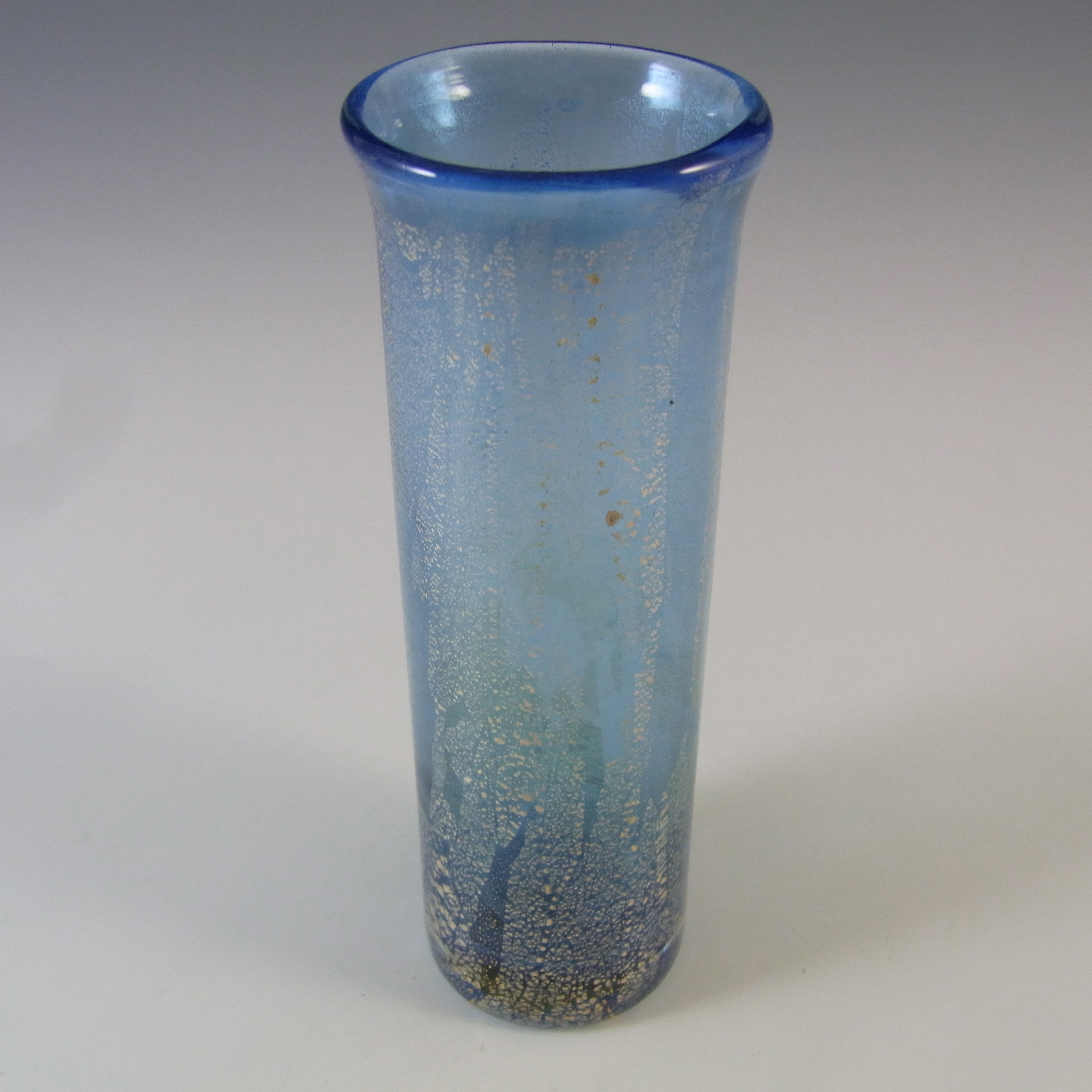 (image for) Isle of Wight Studio 'Azurene Azure' Glass Cylinder Vase - Boxed - Click Image to Close