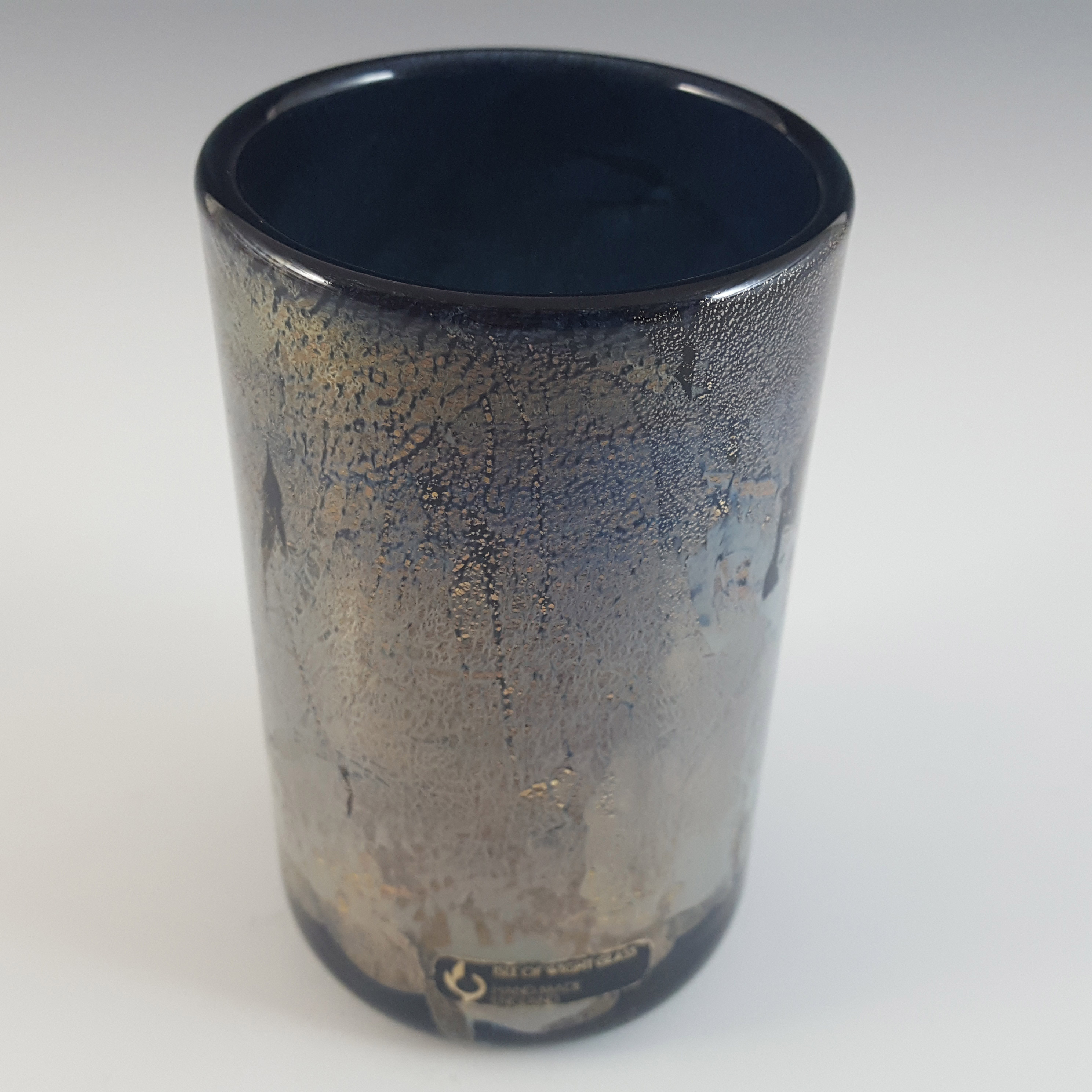 (image for) MARKED Isle of Wight Studio / Harris 'Azurene Black' Glass Vase - Click Image to Close