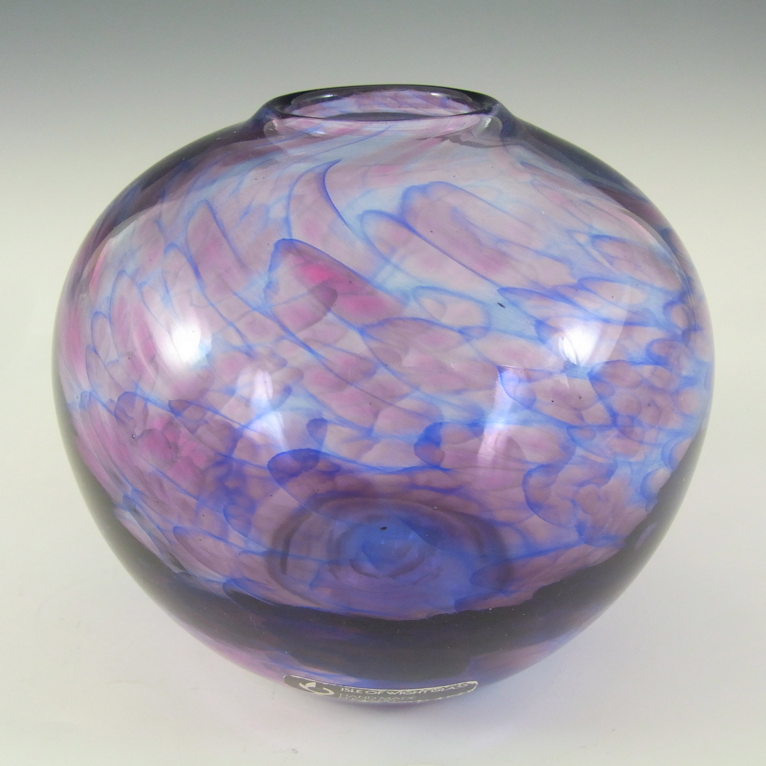 (image for) Isle of Wight Studio 'Heather' Purple & Blue Glass Globe Vase - Click Image to Close