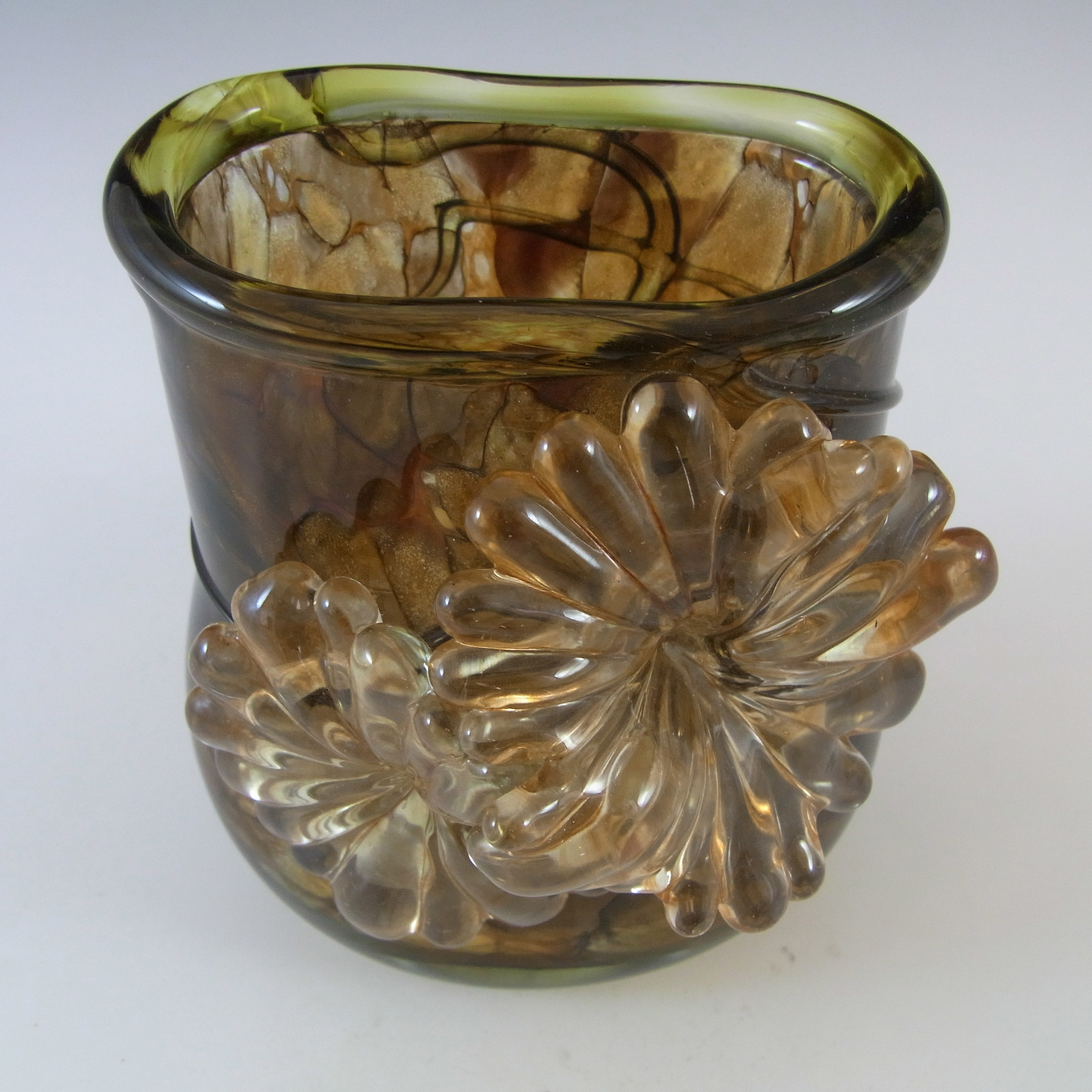 Isle of Wight Studio 'Four Seasons - Autumn' Brown Glass Vase - Click Image to Close