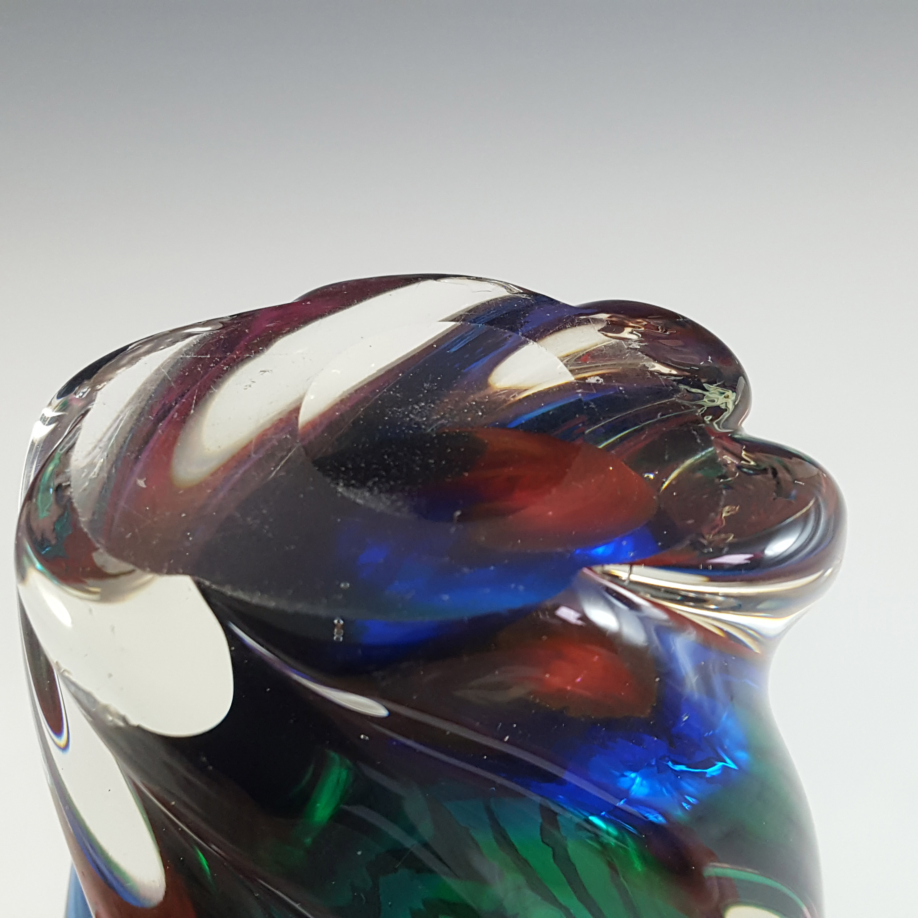 Iwatsu Hineri Japanese Multicoloured Cased Glass Vase - Click Image to Close