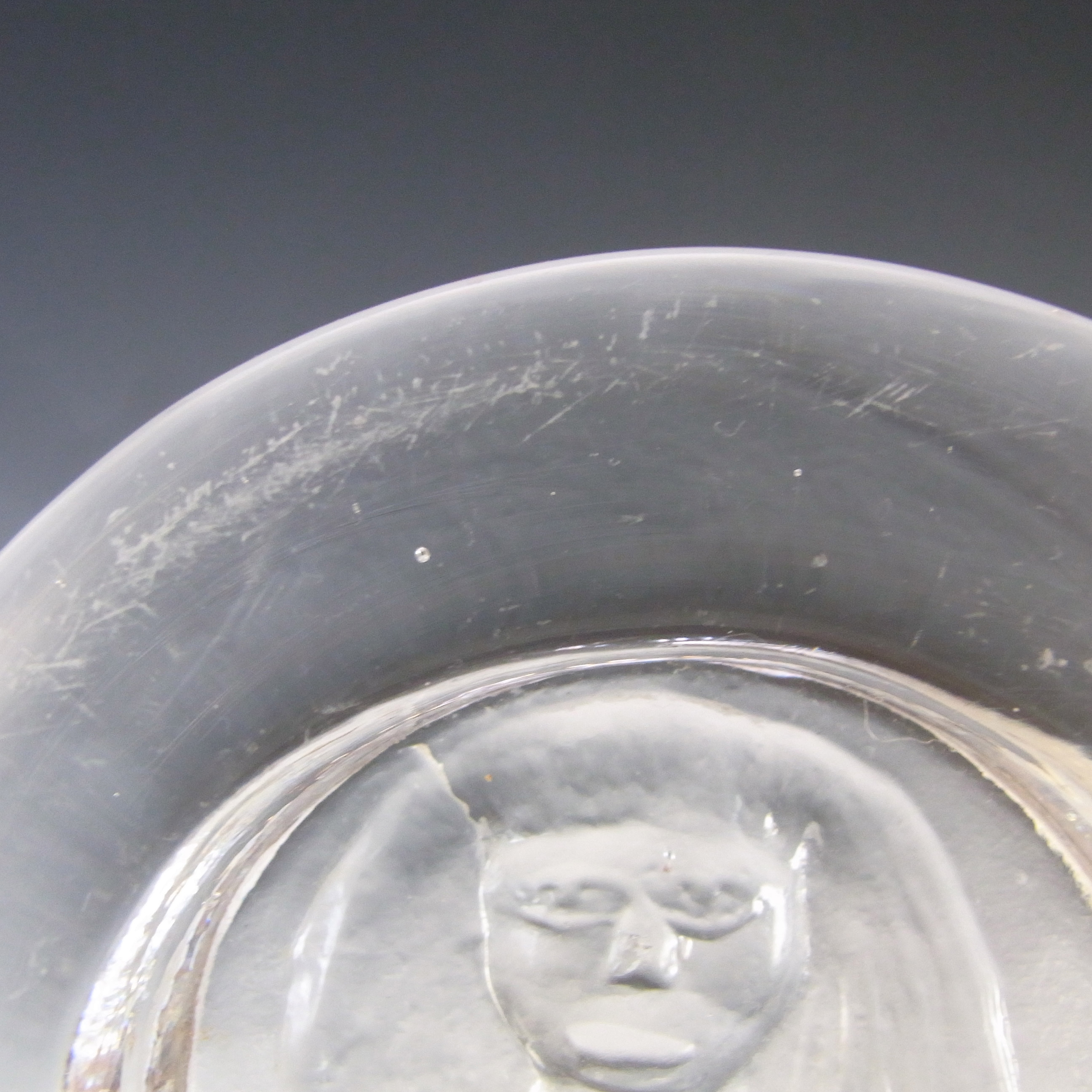 (image for) Boda Vintage Clear Glass Nude Lady "Eve" Bowl by Erik Hoglund - Click Image to Close