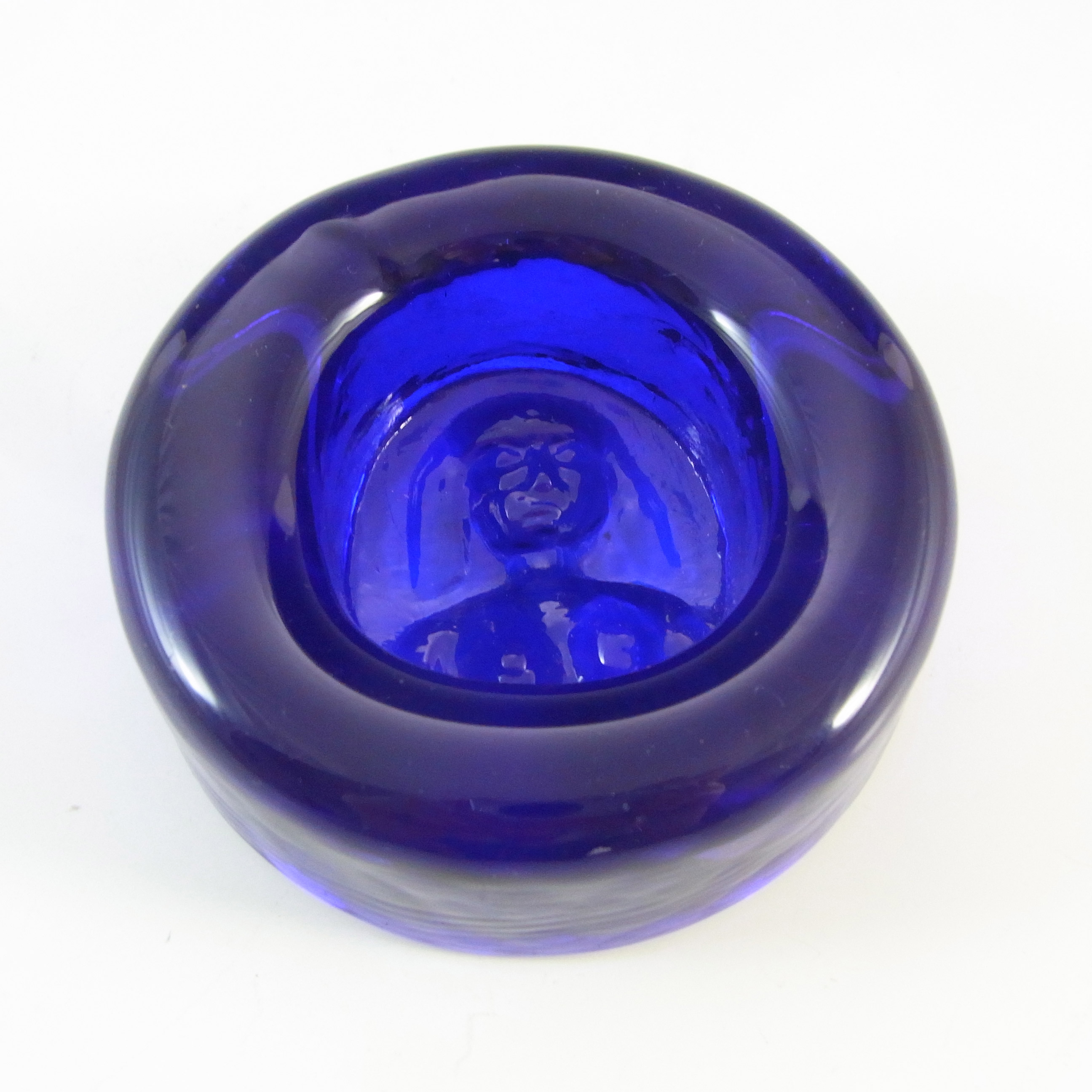 (image for) Boda Vintage Blue Glass Nude Lady "Eve" Bowl by Erik Hoglund - Click Image to Close