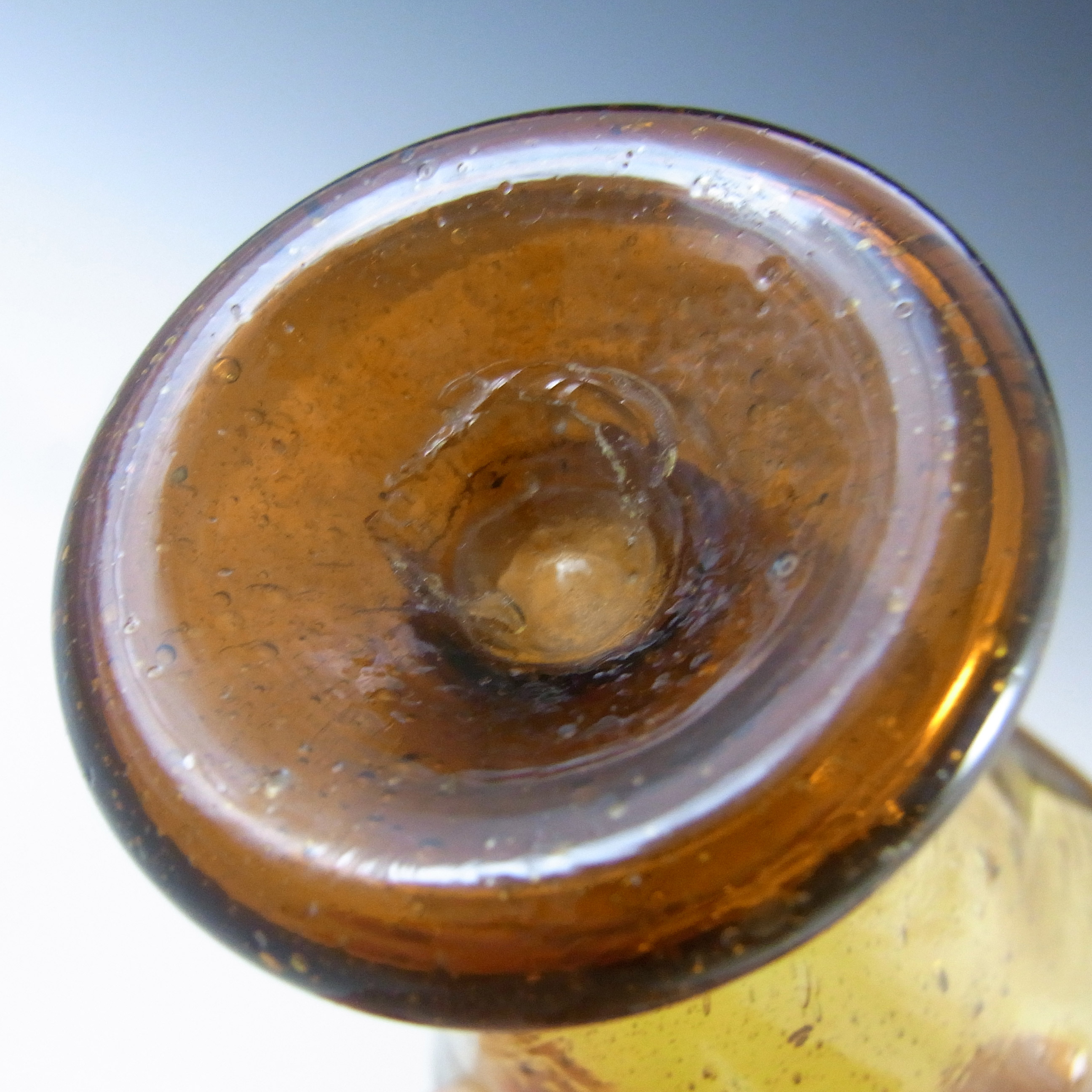 (image for) Egyptian Recycled "Muski" Bubbly Amber Glass Port or Sherry Glasses - Click Image to Close