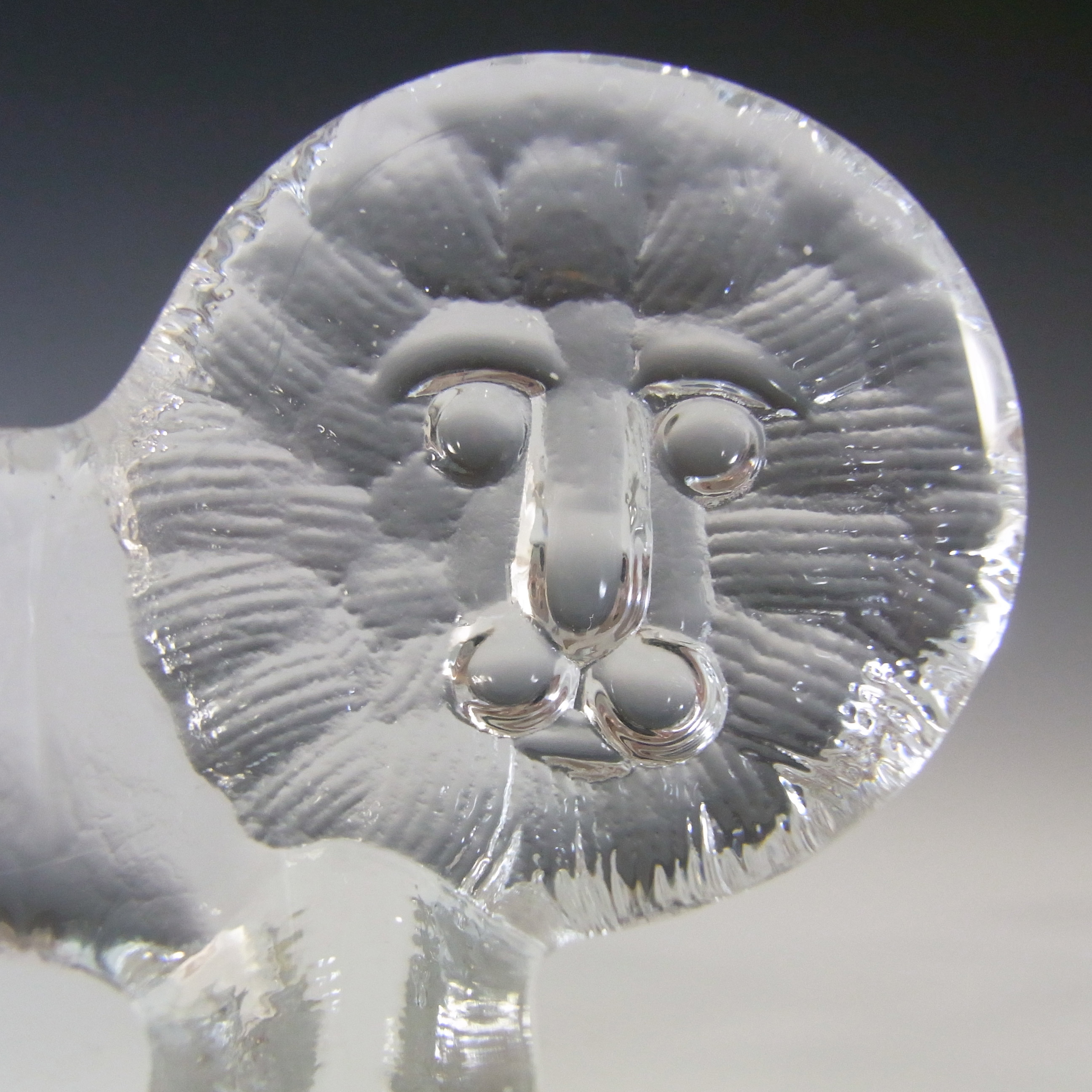 Kosta Boda Glass Lion Sculpture - Zoo Series by Bertil Vallien - Click Image to Close