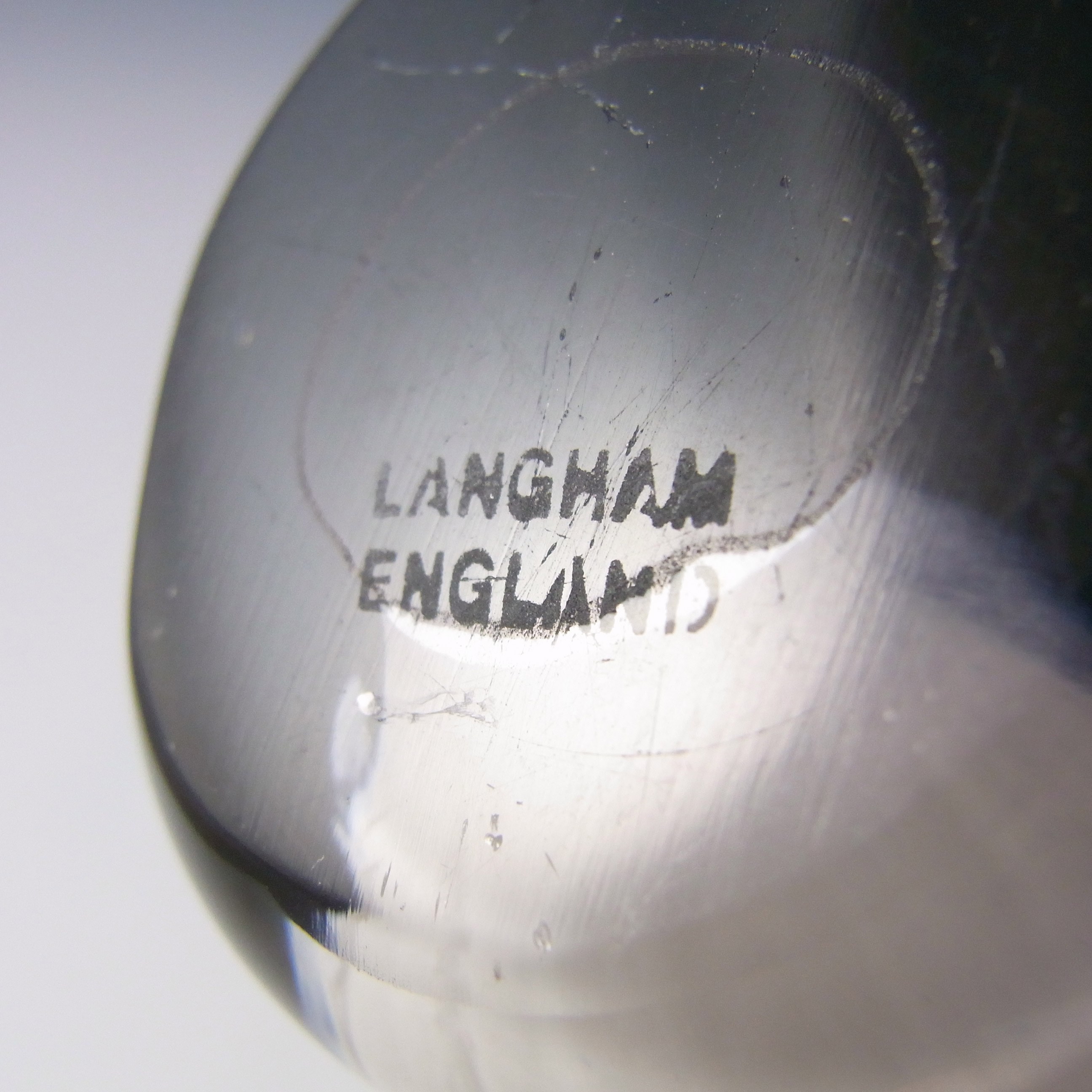 MARKED Langham British Vintage Black & White Glass Penguin - Click Image to Close