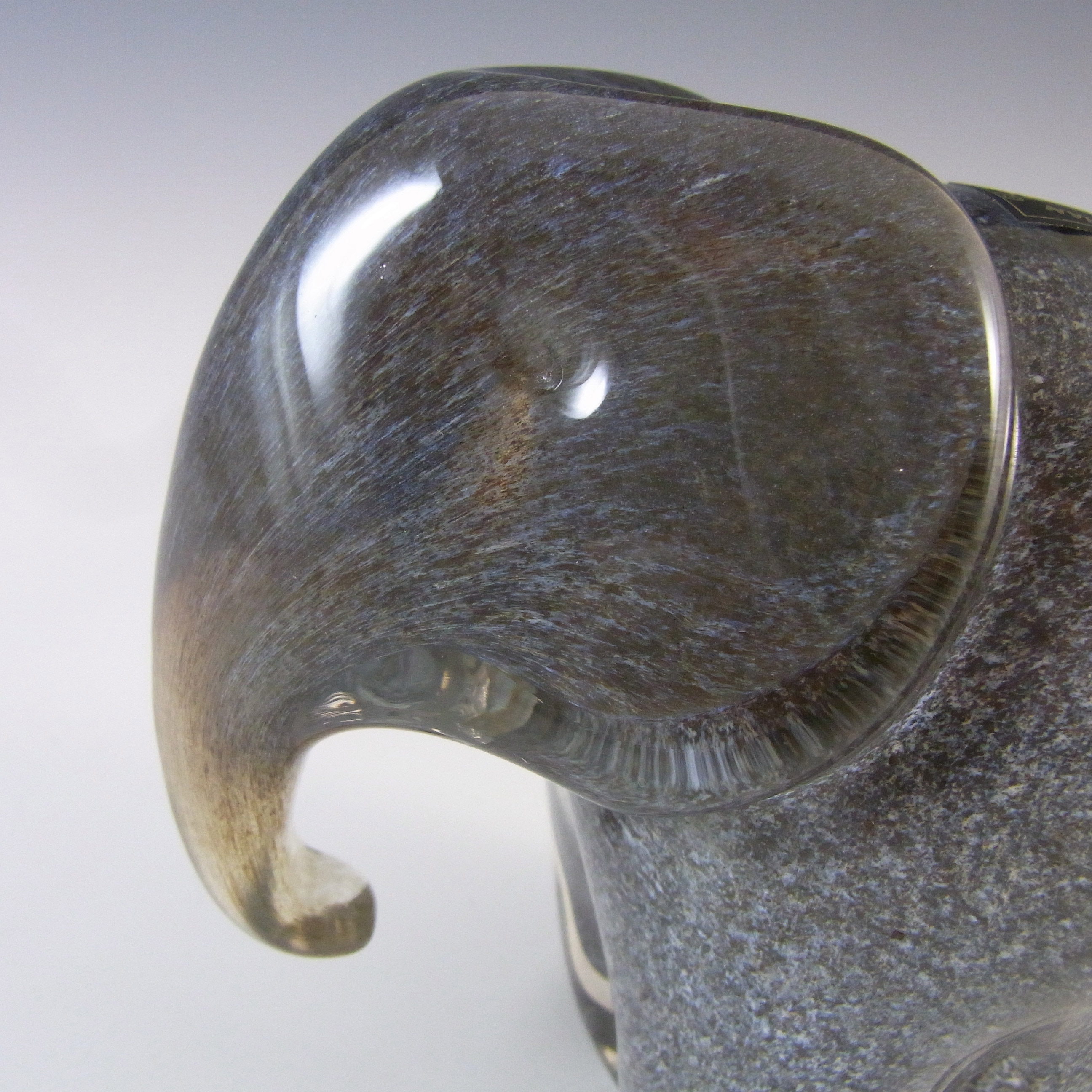 (image for) MARKED Langham Vintage Grey Glass Elephant Sculpture - Click Image to Close
