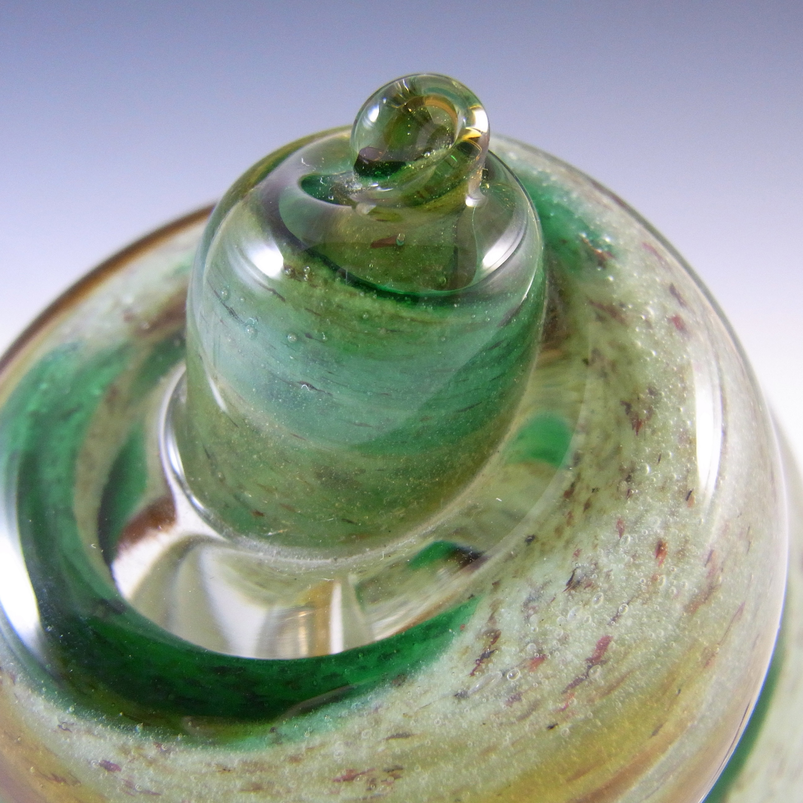LABELLED Langham Vintage Green & Brown Glass Snail Sculpture - Click Image to Close