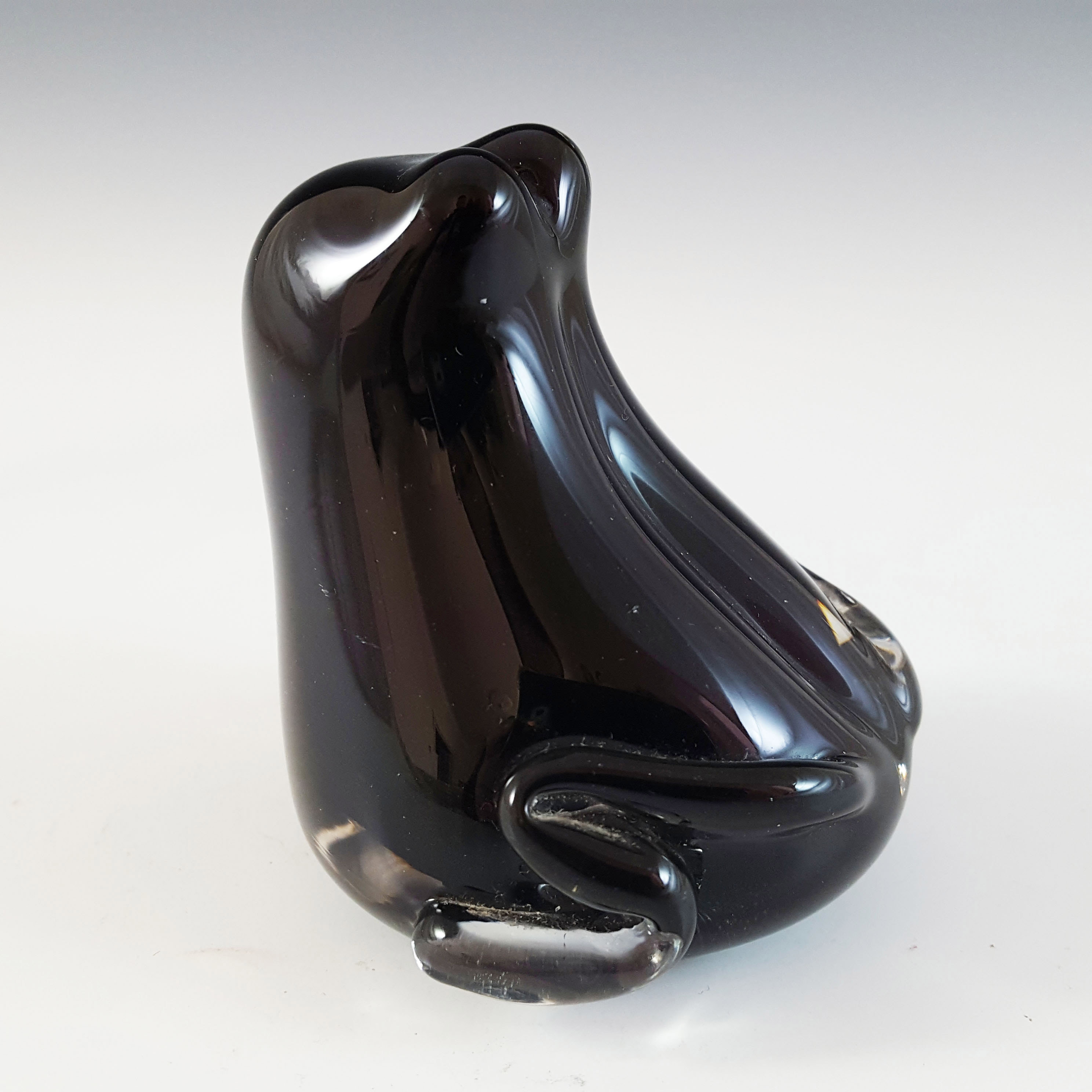 (image for) LABELLED Langham Black Glass Vintage Frog Sculpture - Click Image to Close