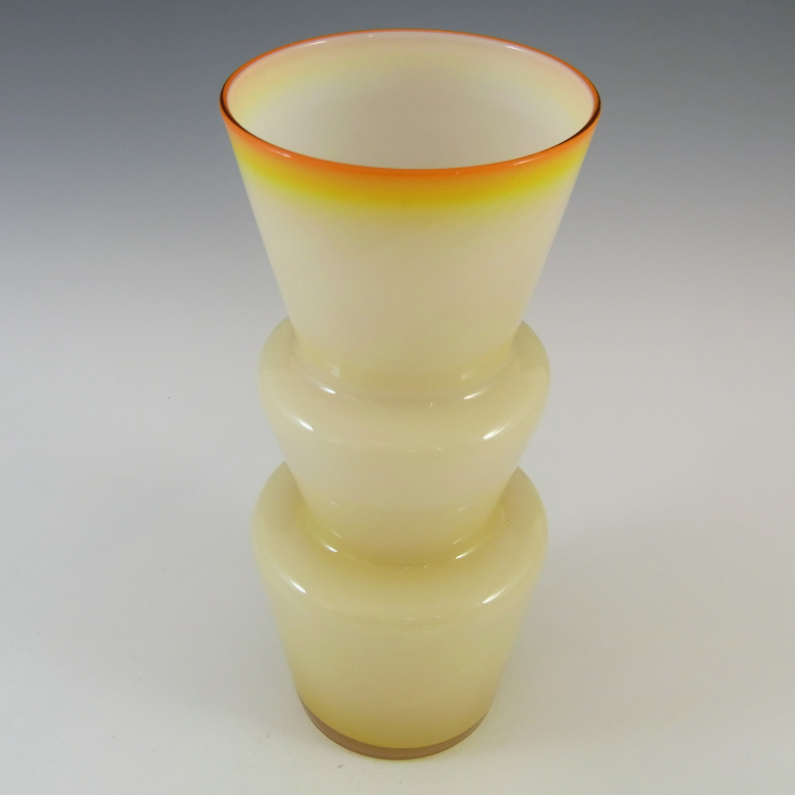 Lindshammar / Alsterbro Swedish Caramel Hooped Glass Vase - Click Image to Close