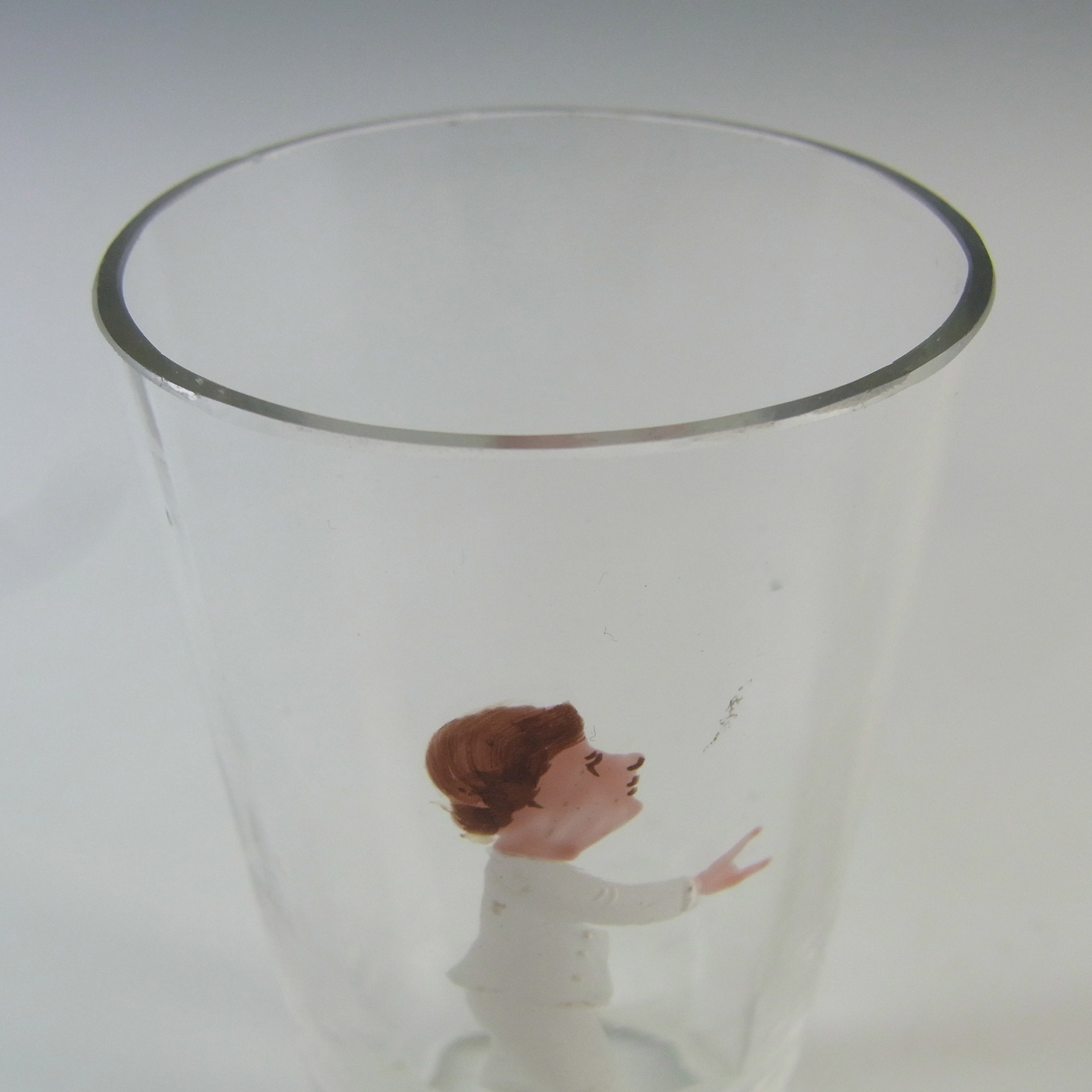 (image for) Mary Gregory Victorian Hand Enamelled Vintage Glass Tumbler - Click Image to Close