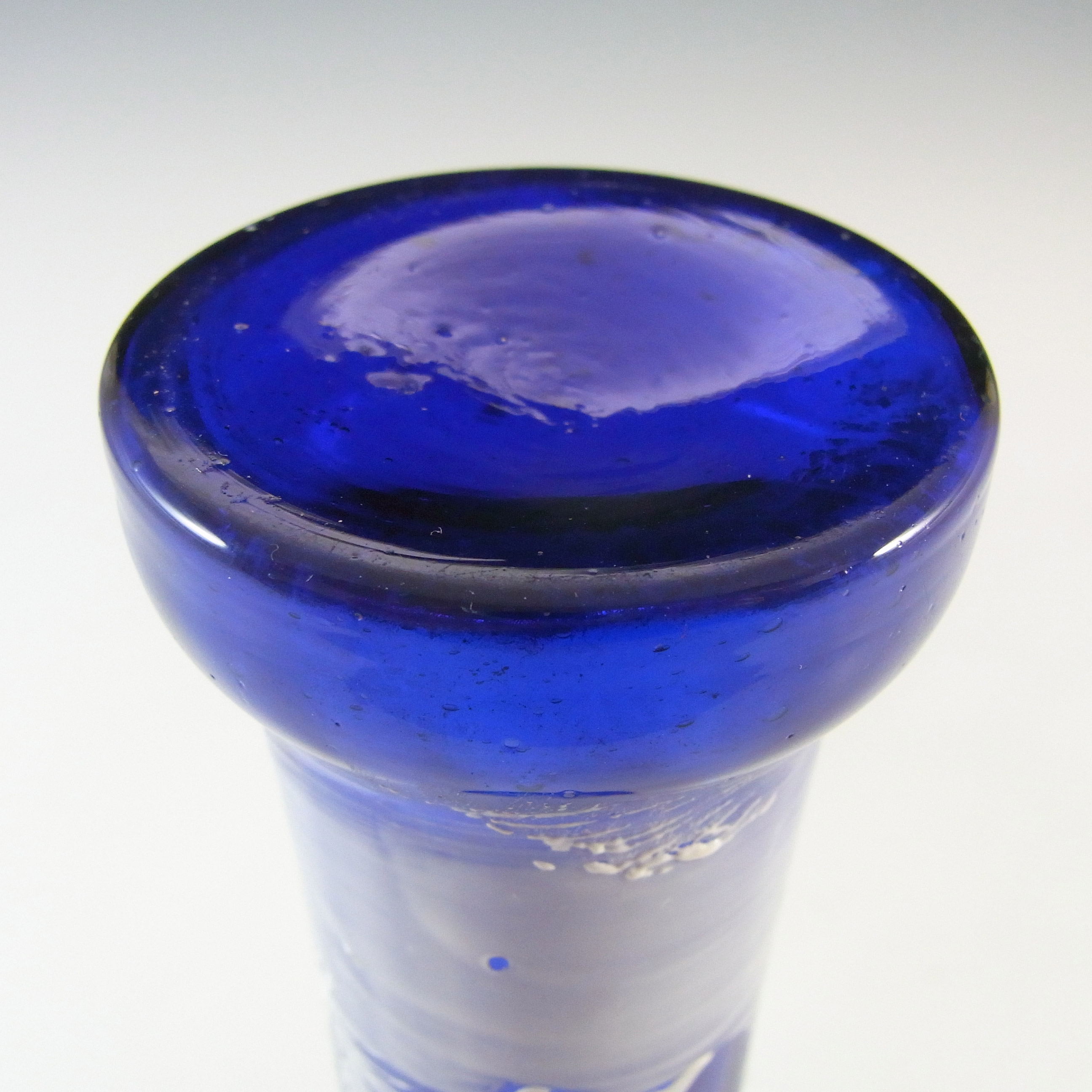 (image for) Mary Gregory Victorian Hand Enamelled Blue Glass Vase - Click Image to Close