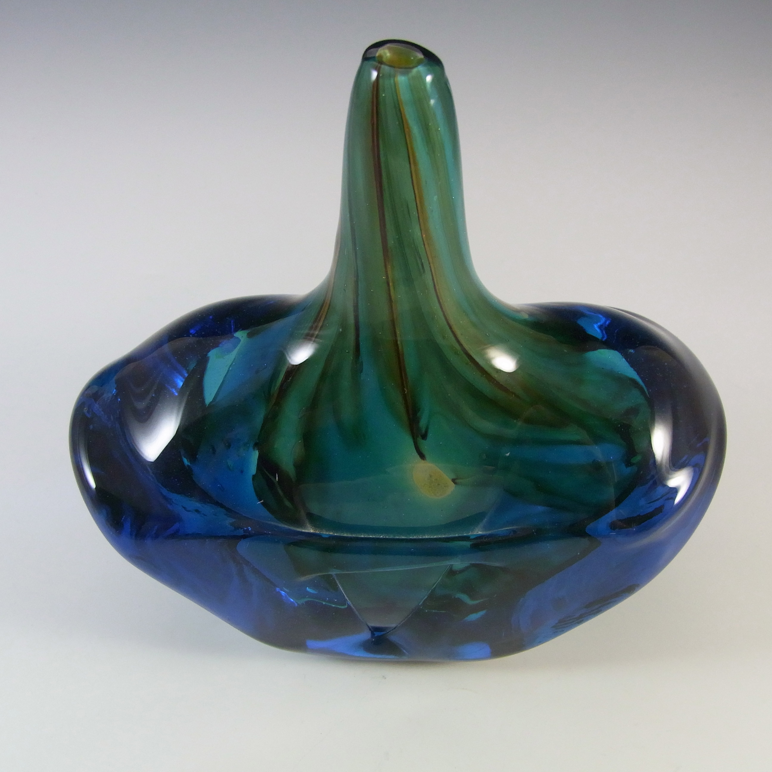 (image for) Mdina 'Tiger' Maltese Glass 'Fish' / 'Axe Head' Vase - Signed 1978 - Click Image to Close