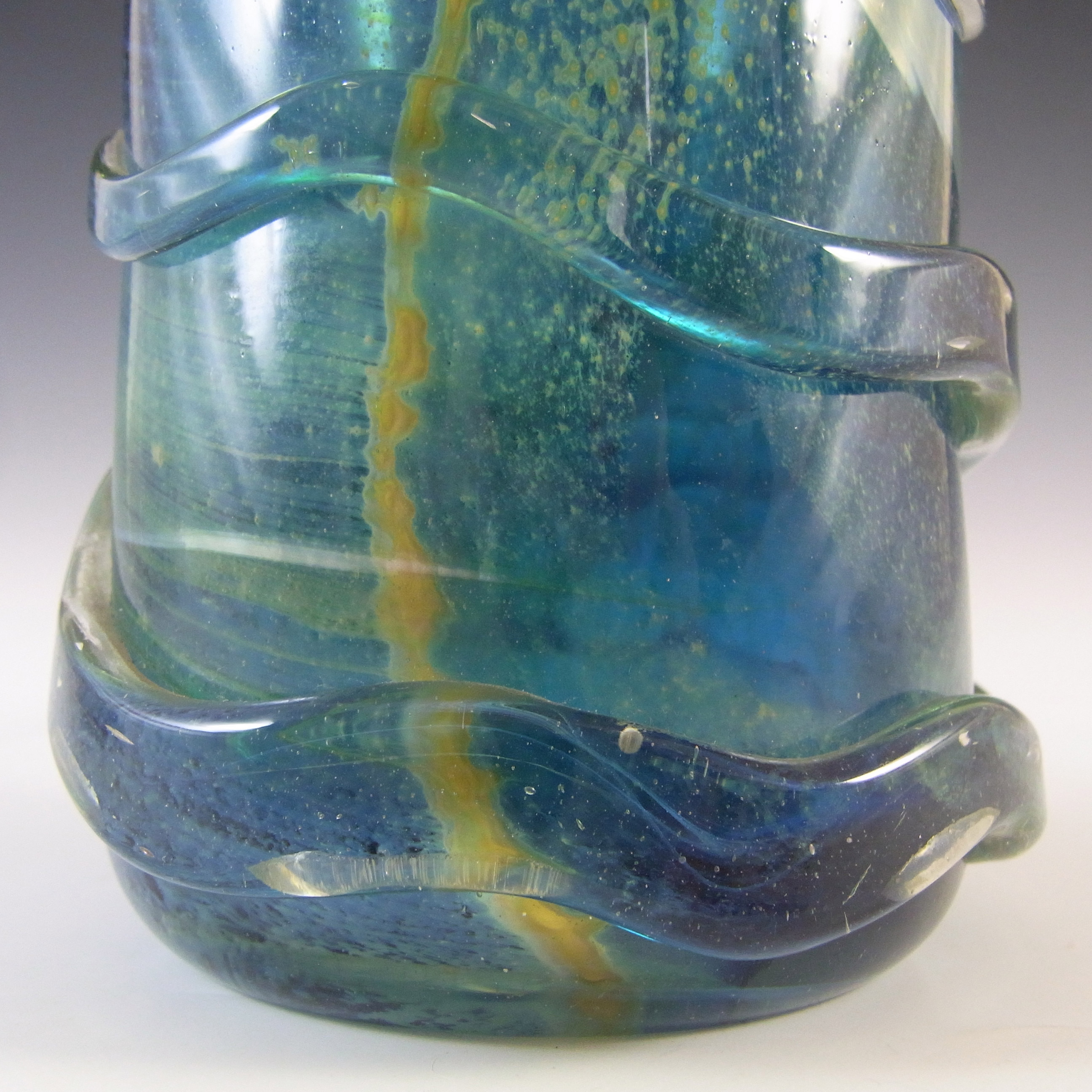 Mdina Maltese Purple & Blue Glass Vintage 'Top Hat' Vase - Click Image to Close