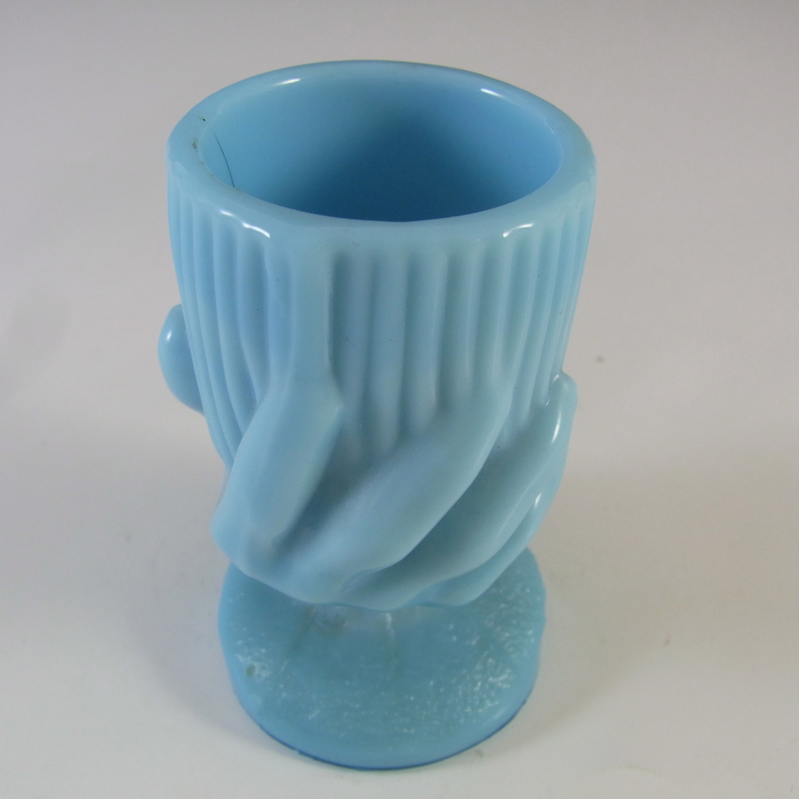 Portieux French Victorian Blue Milk Glass Spill Vase - Click Image to Close