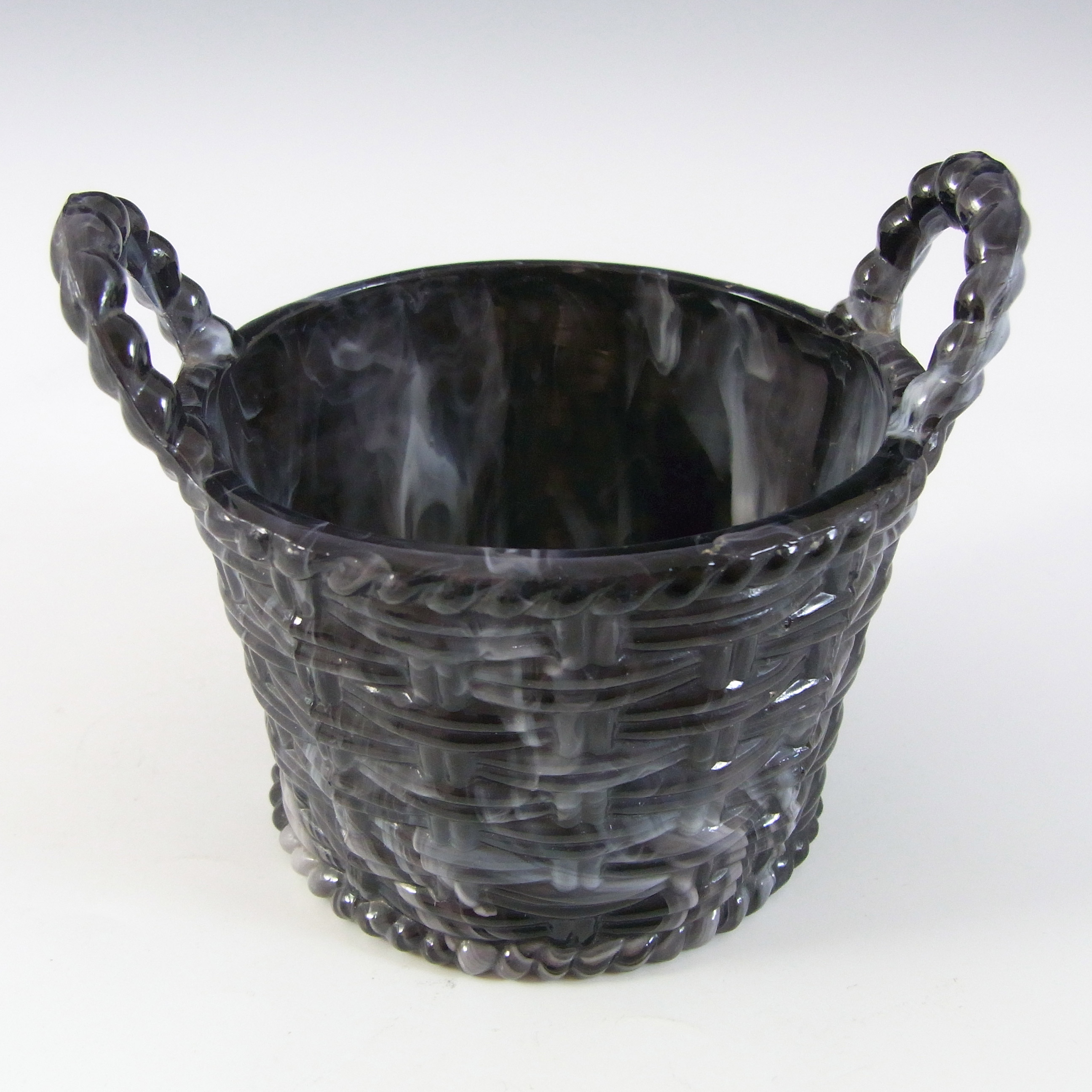 Sowerby #1102 Victorian Purple Malachite / Slag Glass Bowl - Click Image to Close