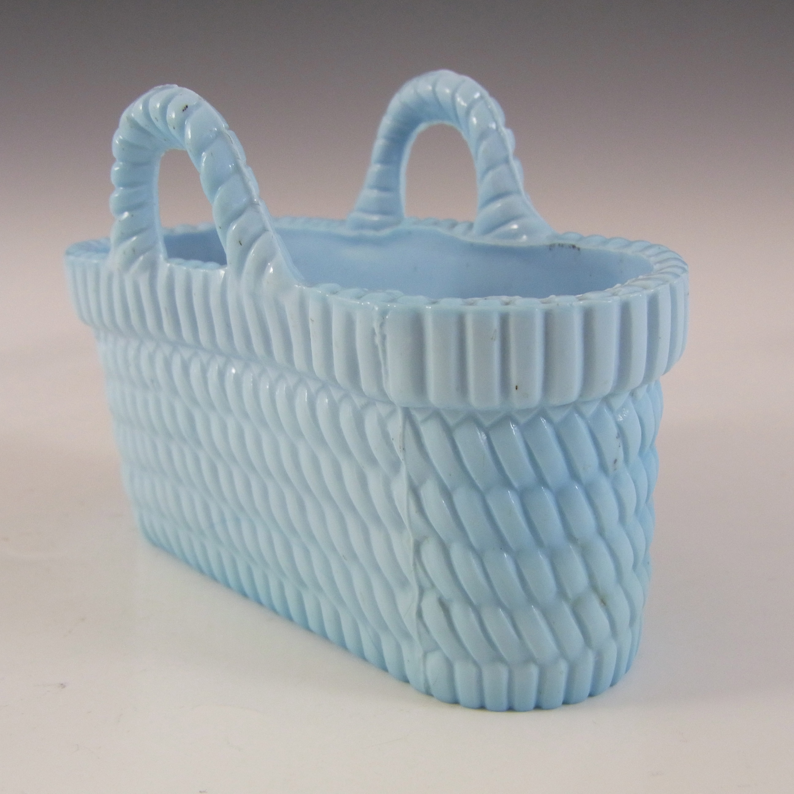 (image for) MARKED Sowerby Victorian Blue Milk Glass Basket Bowl #1192.5 - Click Image to Close