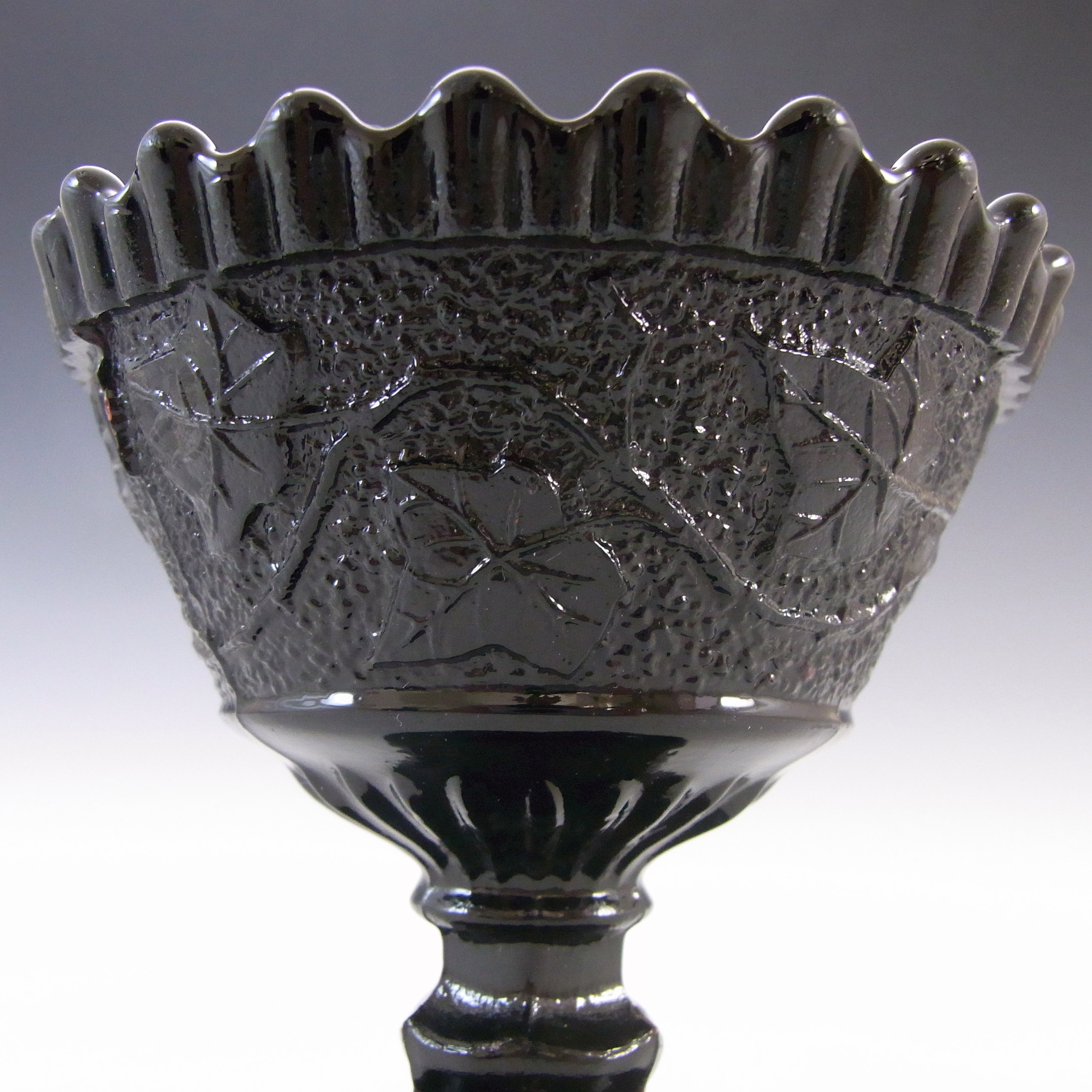 (image for) Victorian Antique 1890's Black Milk Glass Bowl Leaf Design - Click Image to Close