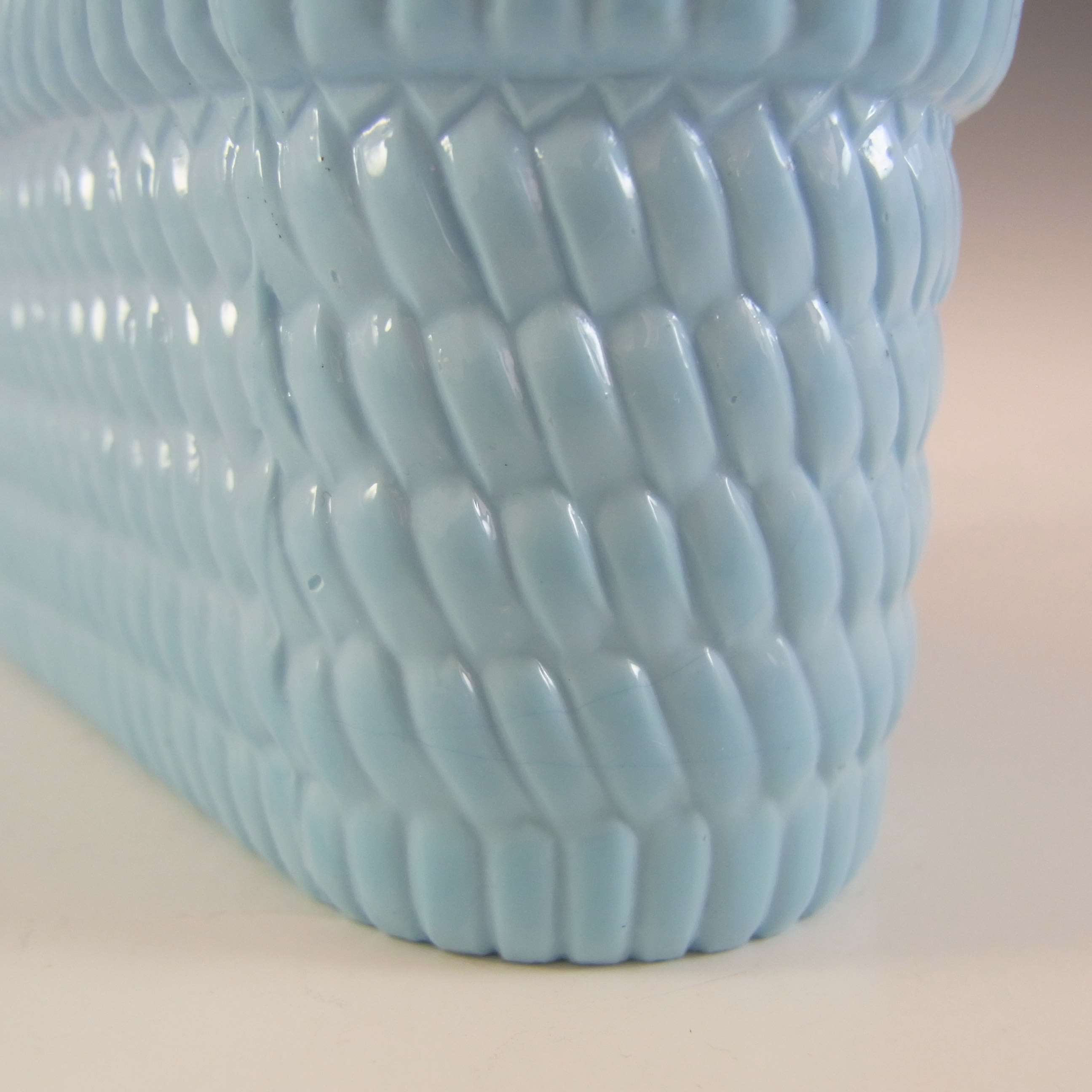 Sowerby #1192½ Victorian Blue Milk Glass Antique Basket Bowl - Click Image to Close