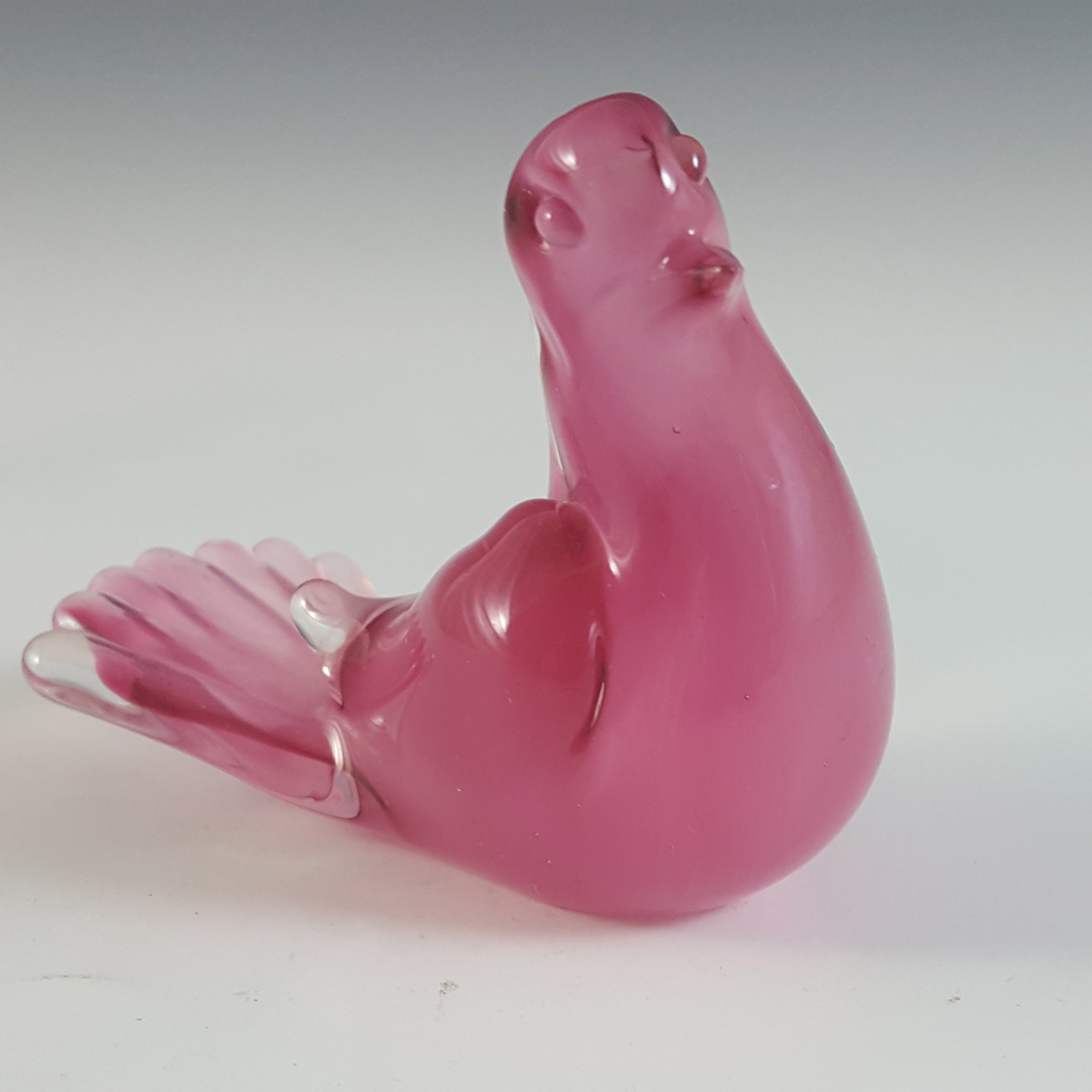 (image for) Murano / Venetian Pink Vintage Cased Glass Bird Sculpture - Click Image to Close