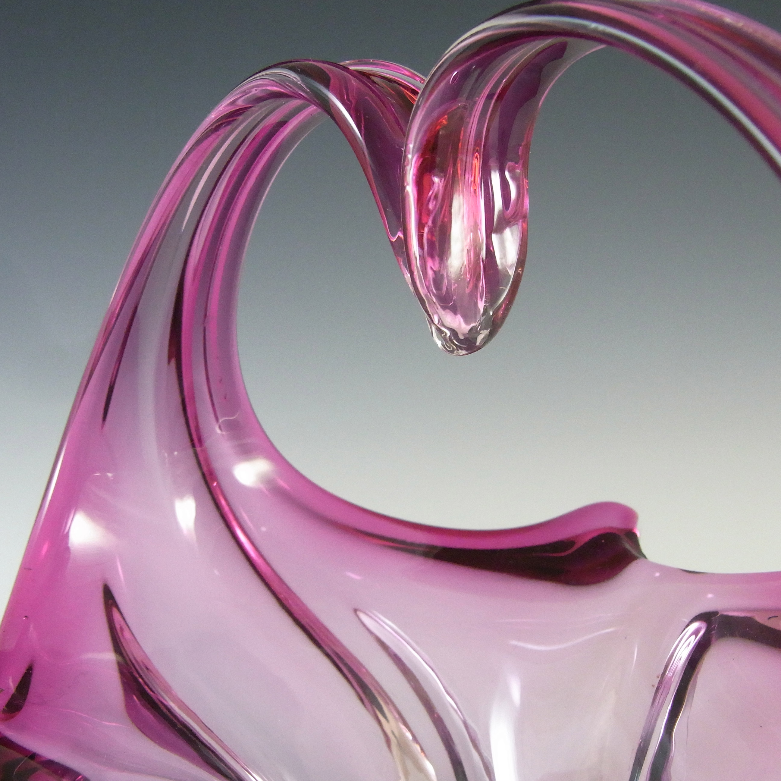 (image for) Cristallo Venezia CCC Murano Pink & Blue Sommerso Glass Bowl - Click Image to Close