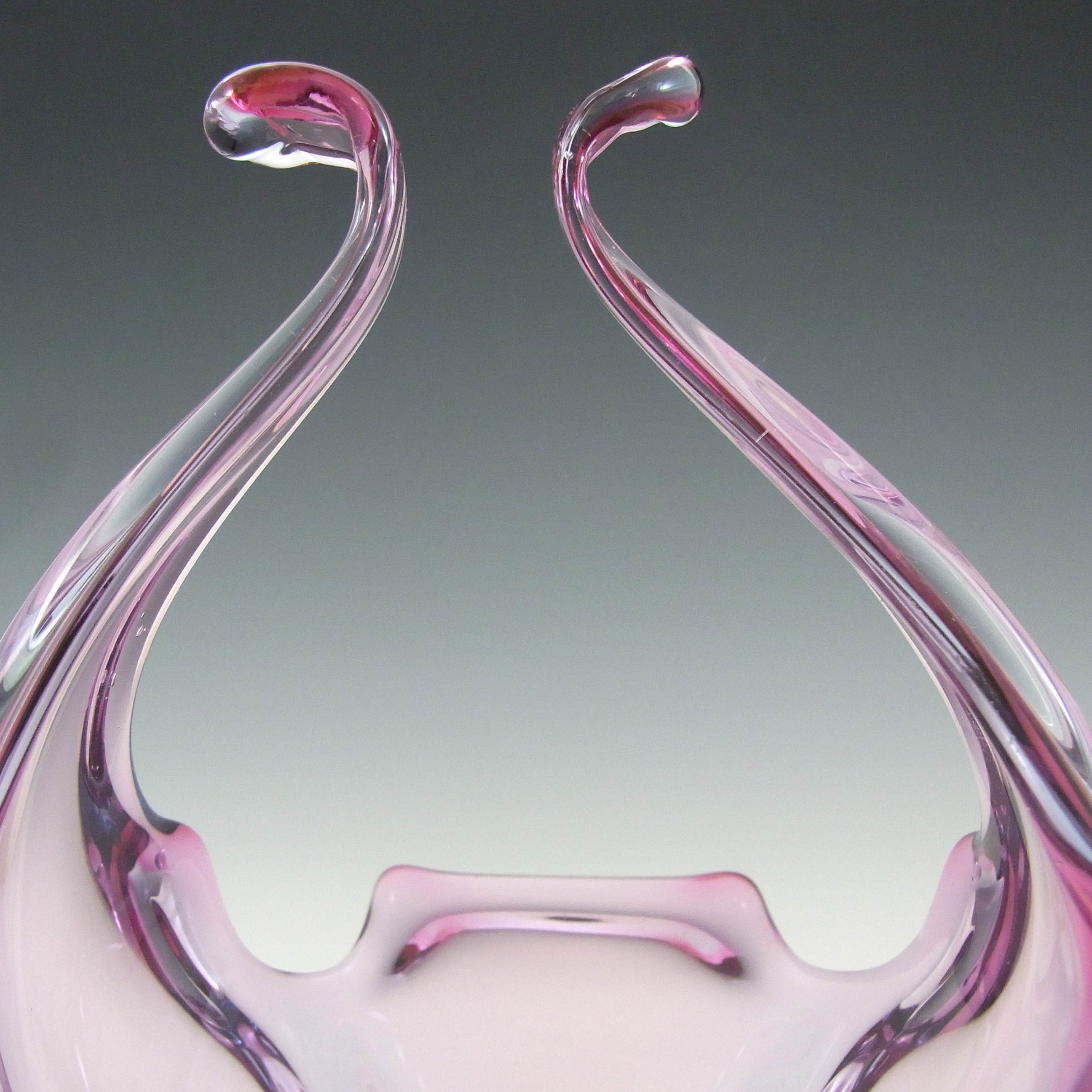 (image for) Murano / Venetian Purple & Blue Cased Glass Sculpture Bowl - Click Image to Close