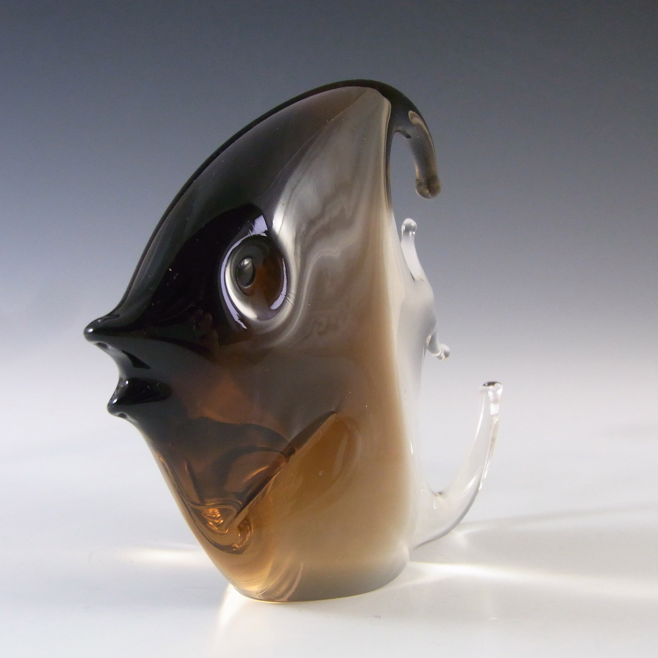 (image for) LABELLED V. Nason & Co Murano Amber Glass Fish Sculpture - Click Image to Close