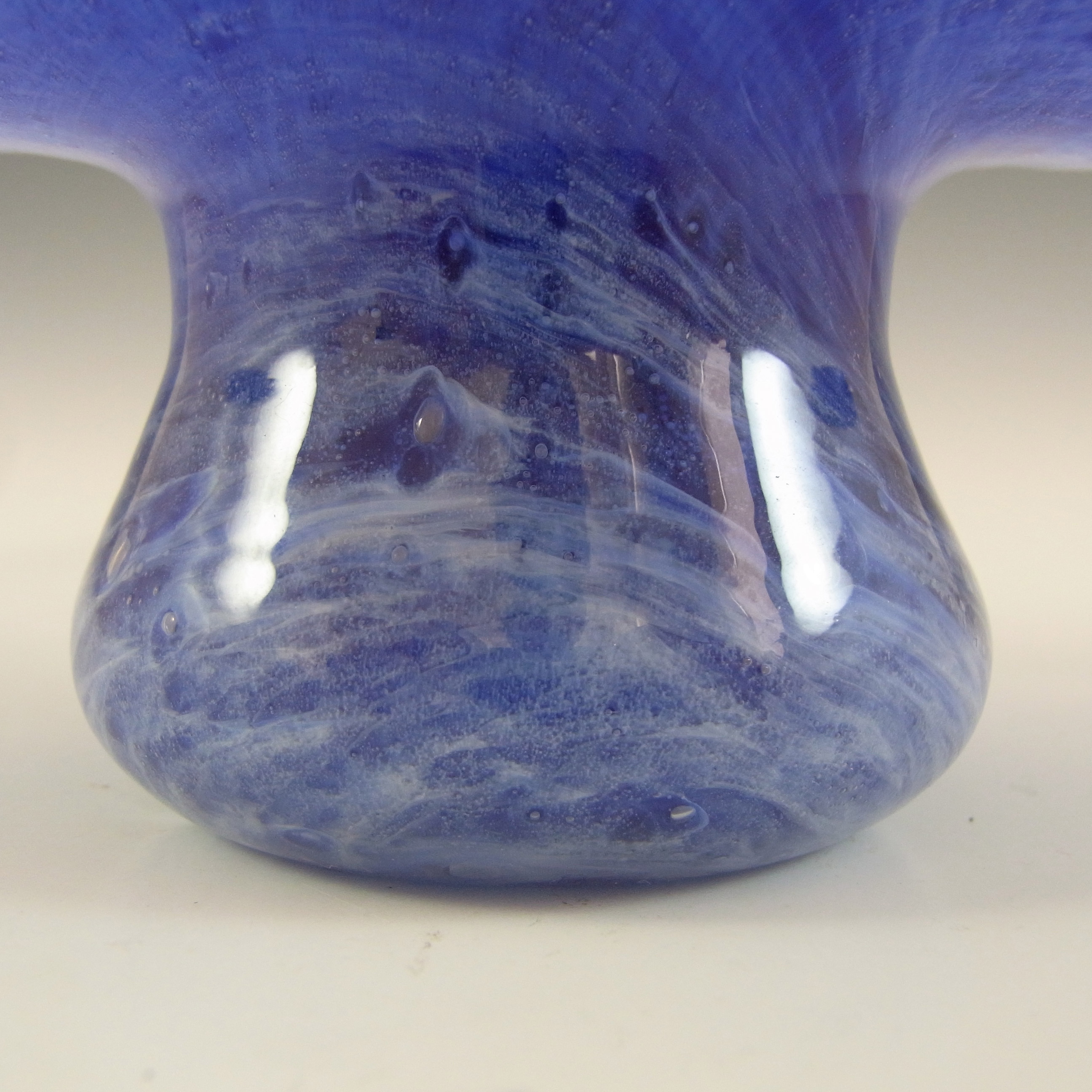 Nazeing Clouded Mottled Blue Bubble Glass Posy Vase #1710 - Click Image to Close