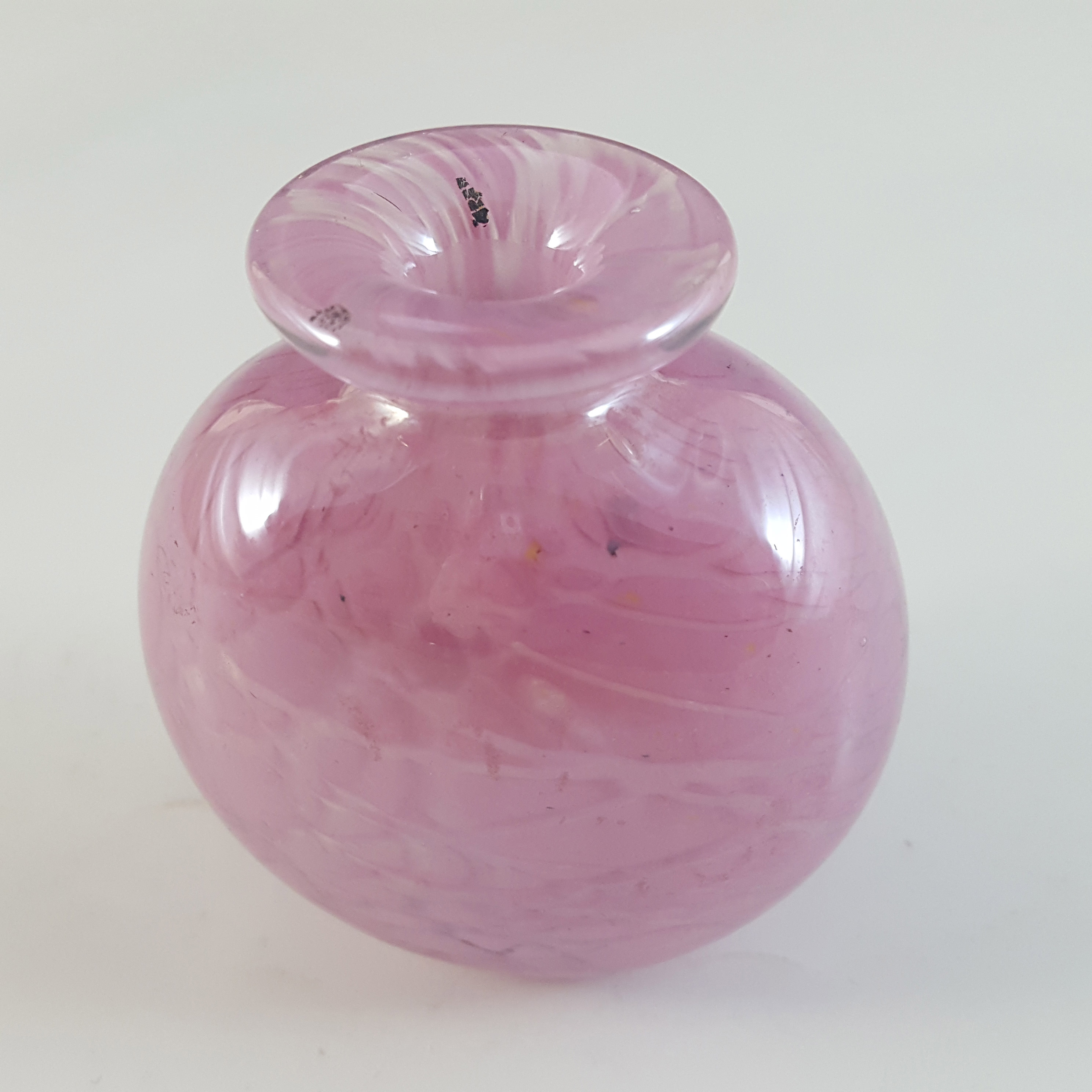 (image for) Vintage Pink Speckled Patchwork Glass Miniature Vase - Click Image to Close
