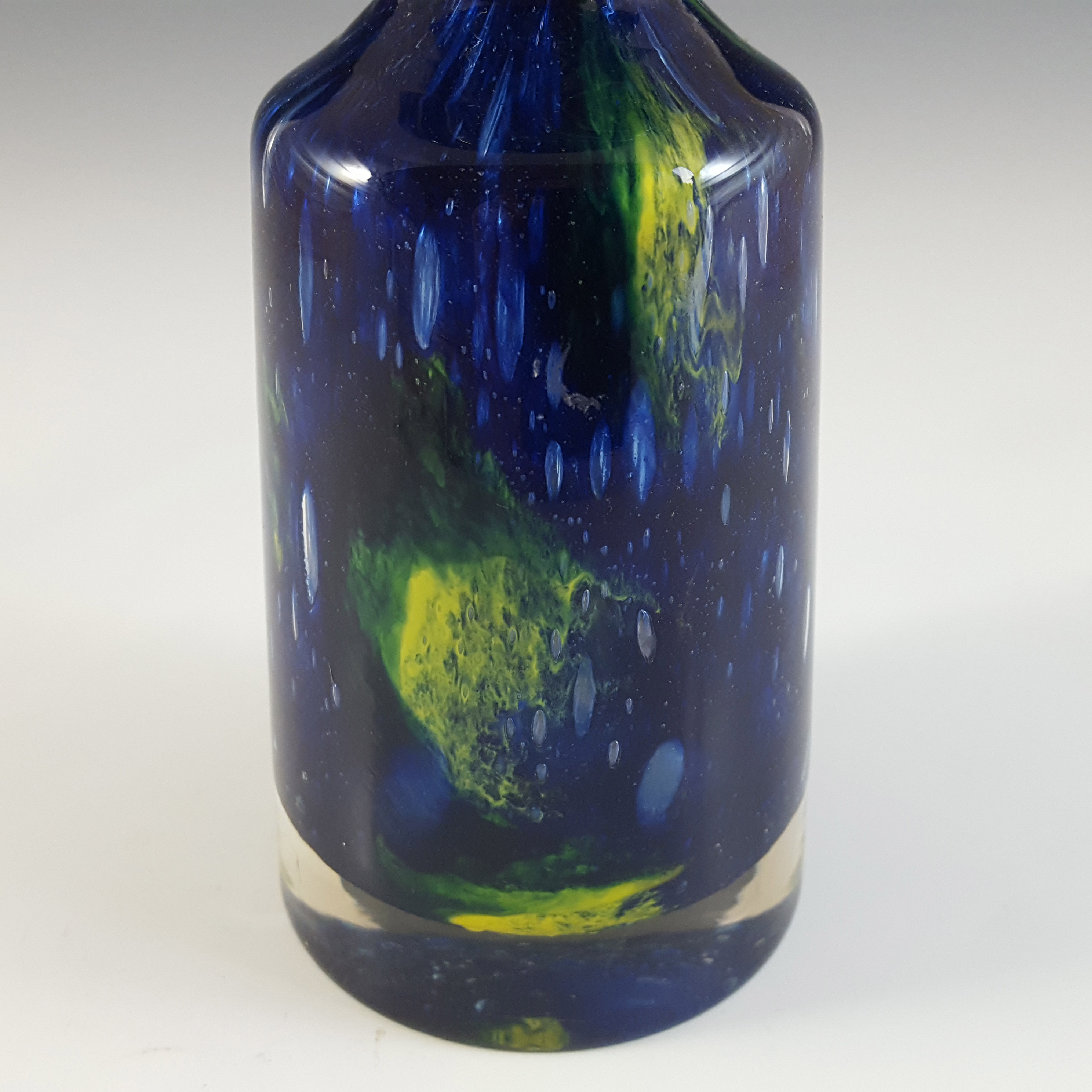 (image for) Prachen Blue & Yellow Glass 'Flora' Vase by Frantisek Koudelka - Click Image to Close
