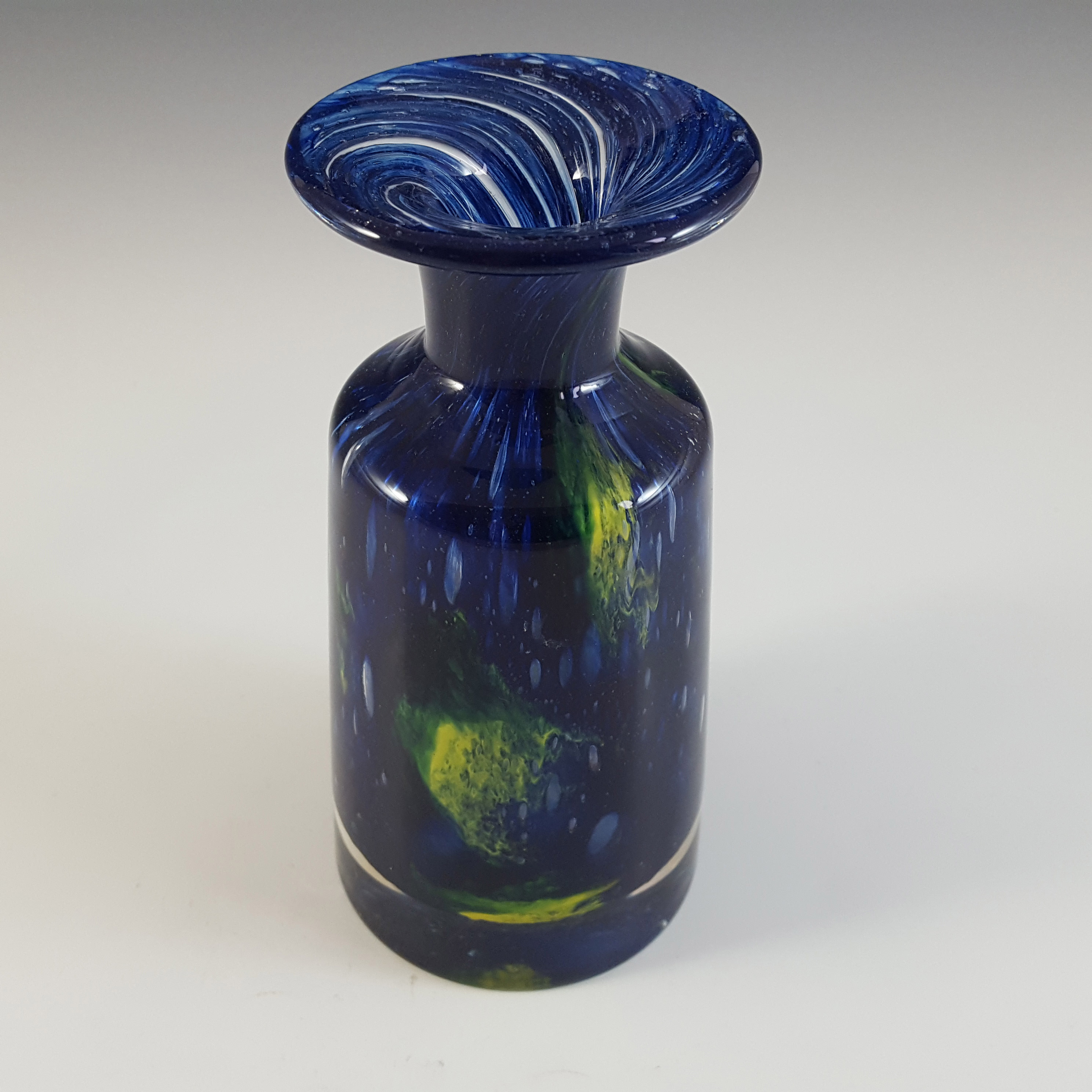 (image for) Prachen Blue & Yellow Glass 'Flora' Vase by Frantisek Koudelka - Click Image to Close