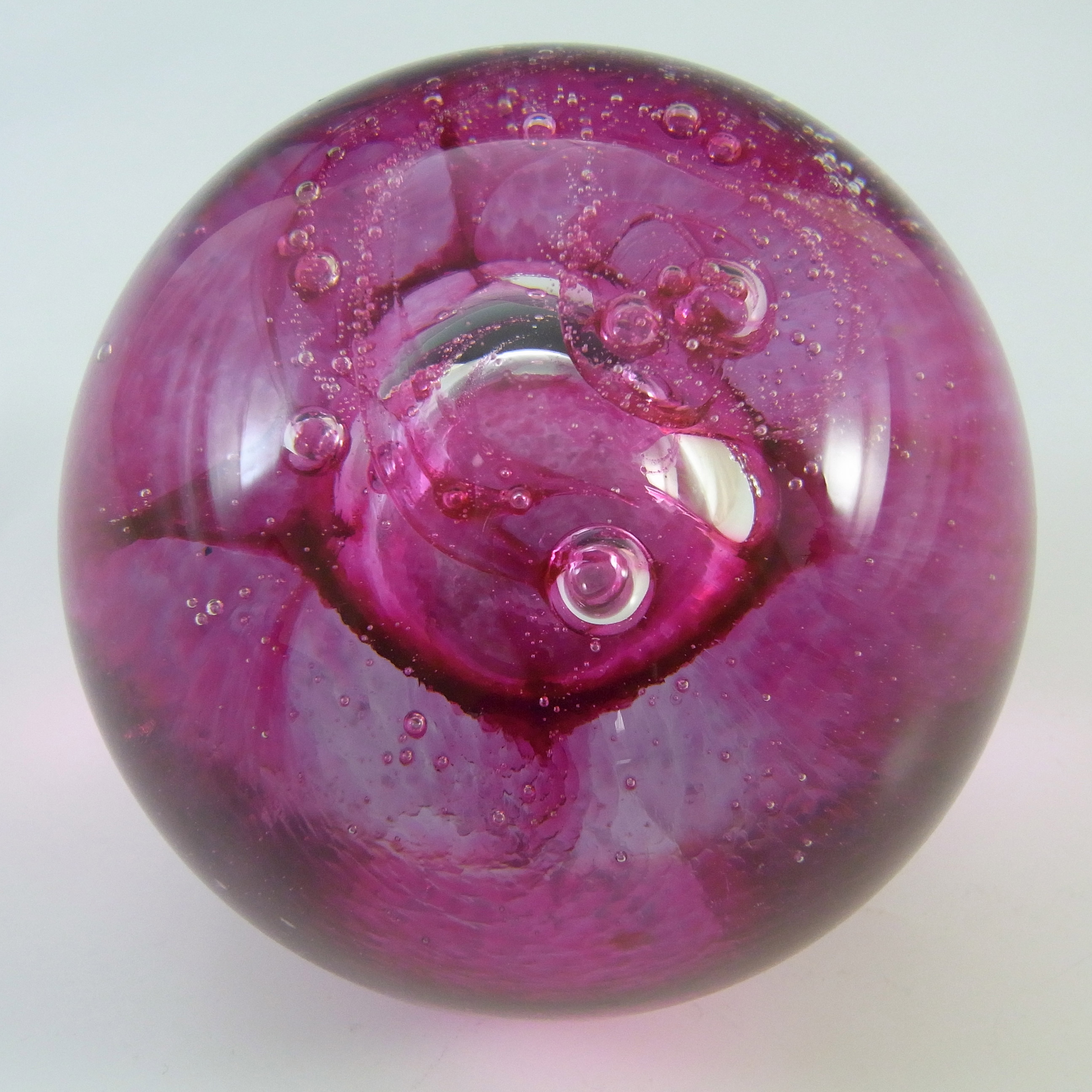 (image for) MARKED Caithness Vintage Pink Glass "Fireball" Paperweight - Click Image to Close