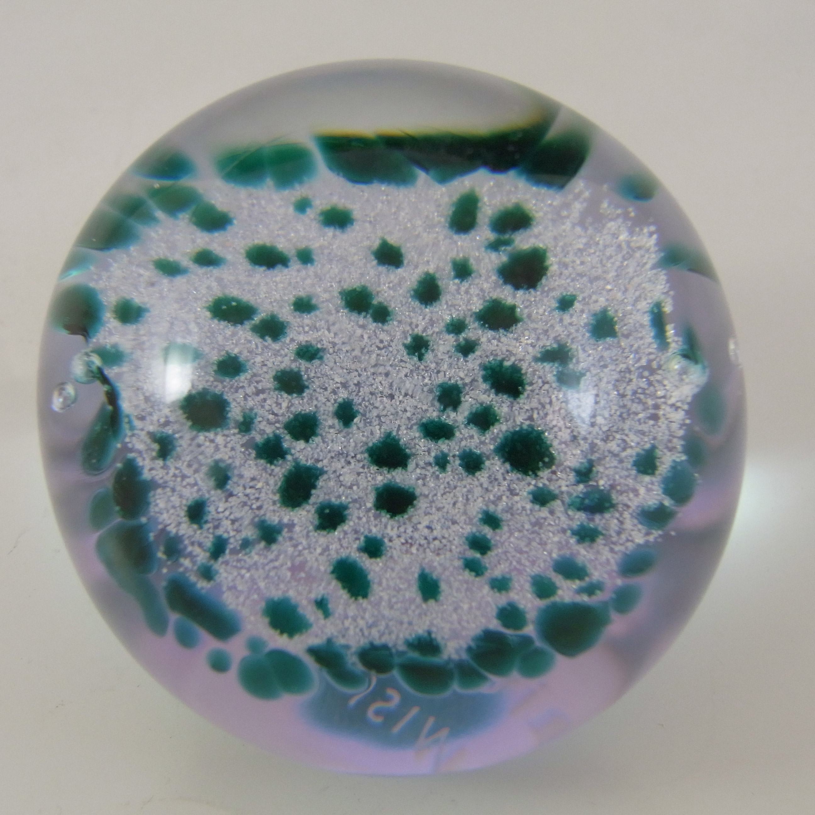 BOXED & MARKED Caithness Green Glass "'Wisp" Paperweight - Click Image to Close