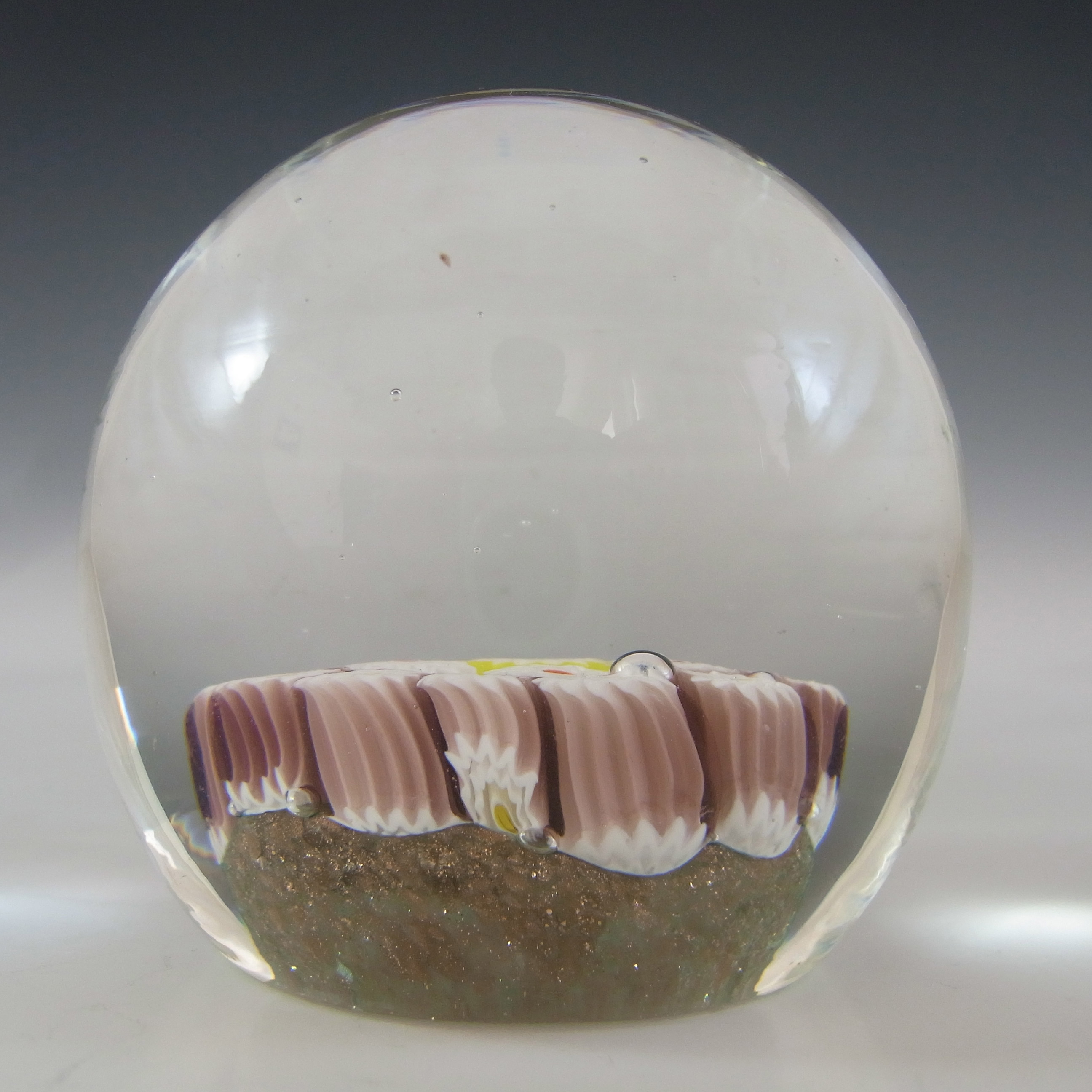 (image for) Murano Vintage Millefiori Aventurine Glass Paperweight - Click Image to Close