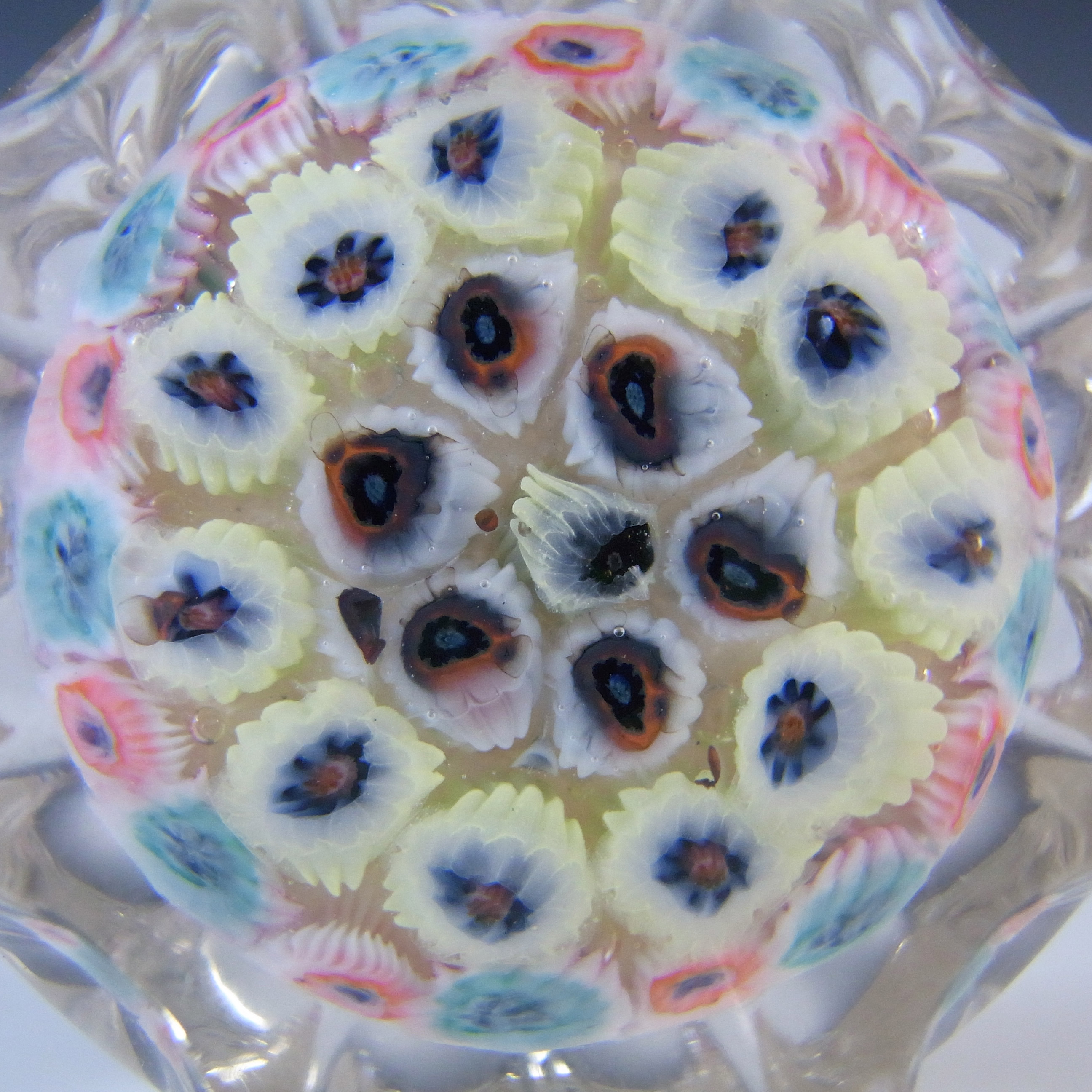 Strathearn Scottish Vintage Glass Millefiori Canes Paperweight - Click Image to Close