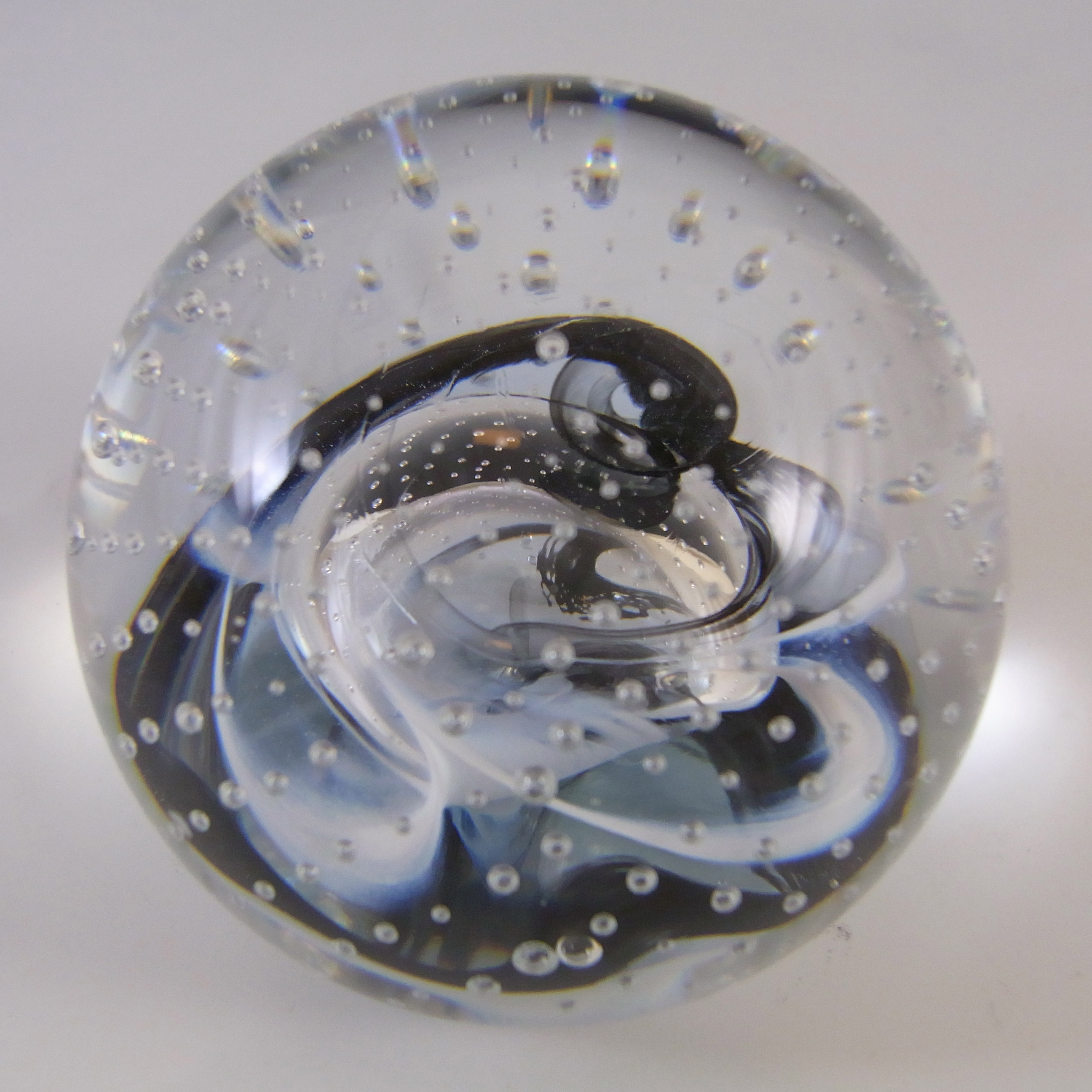 (image for) Caithness Black & White Glass "Reflections '94" Paperweight - Boxed - Click Image to Close