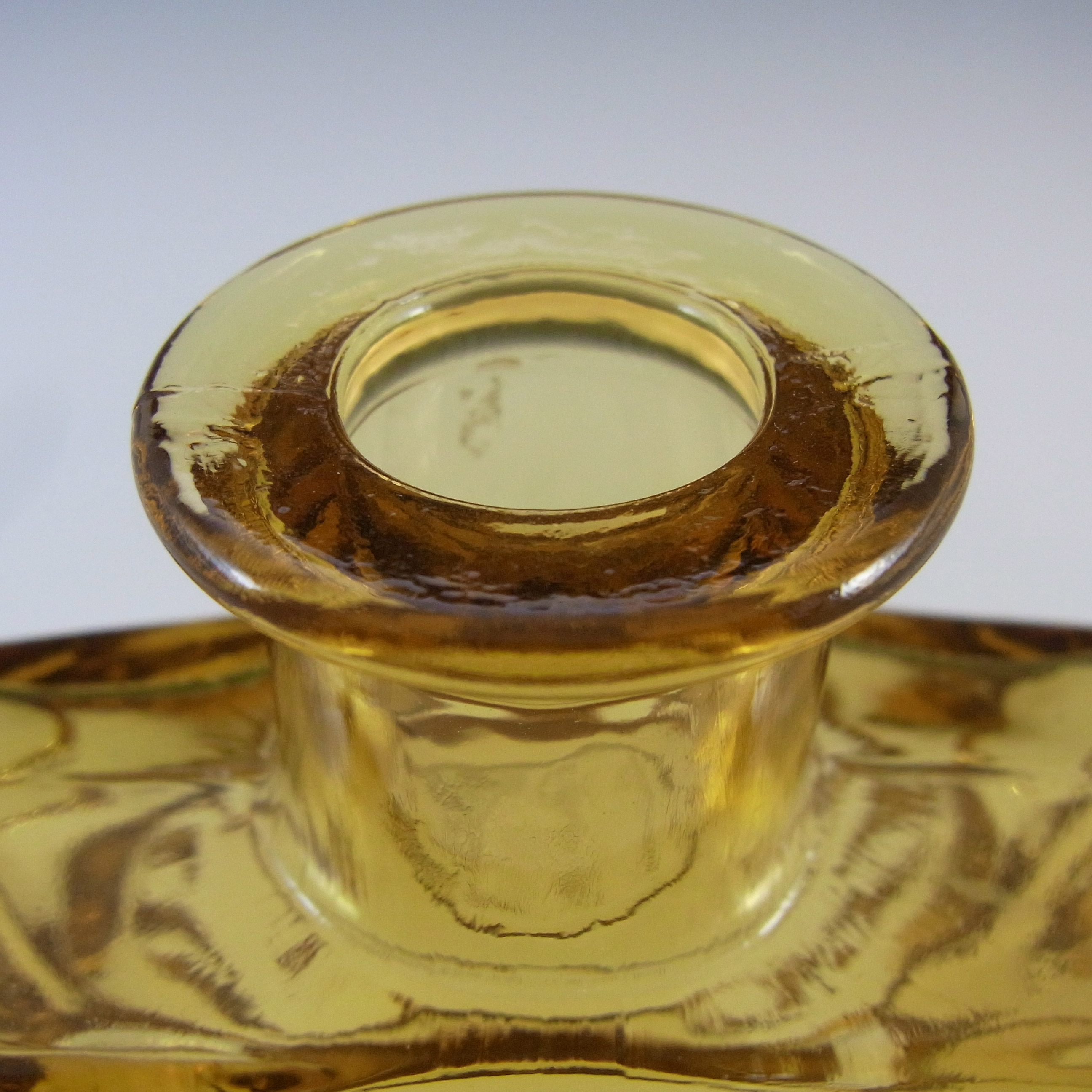 (image for) Riihimaki 'Veturipullo' Riihimaen Siiroinen Amber Glass Bottle Vase - Click Image to Close
