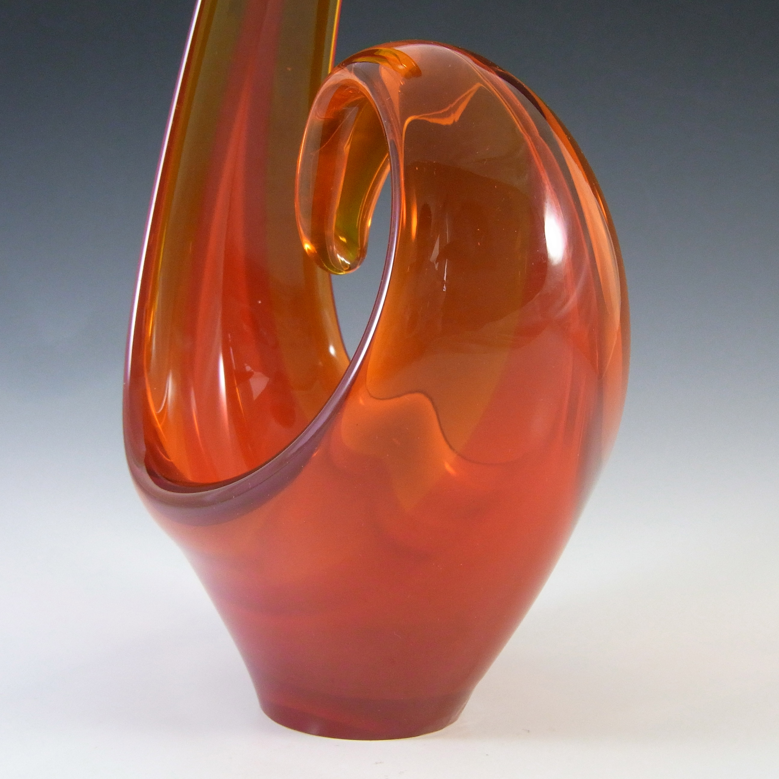 (image for) Viartec Murano Style Selenium Red & Orange Spanish Glass Sculpture - Click Image to Close