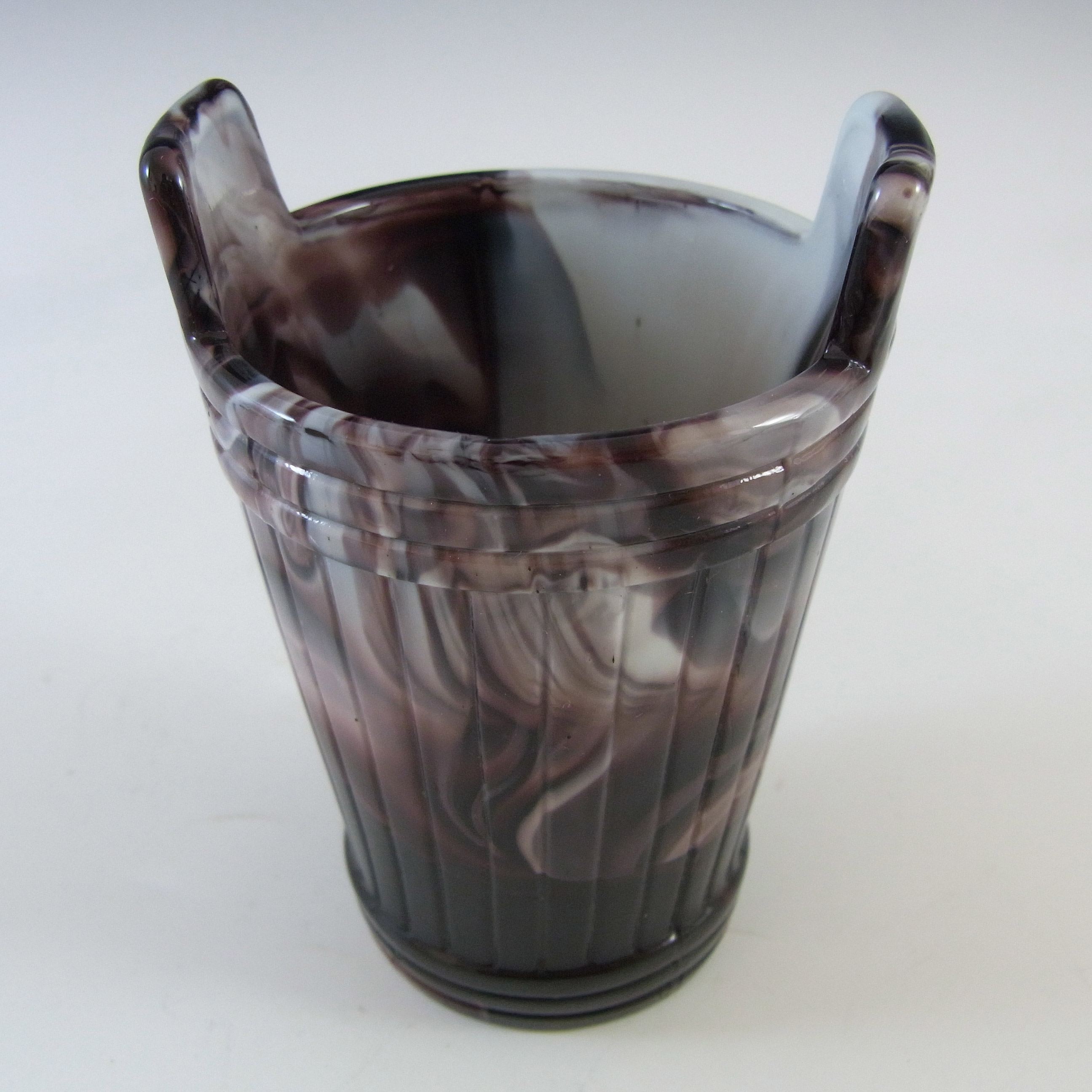 Sowerby #1258 Victorian Purple Malachite / Slag Glass Spill Vase - Click Image to Close