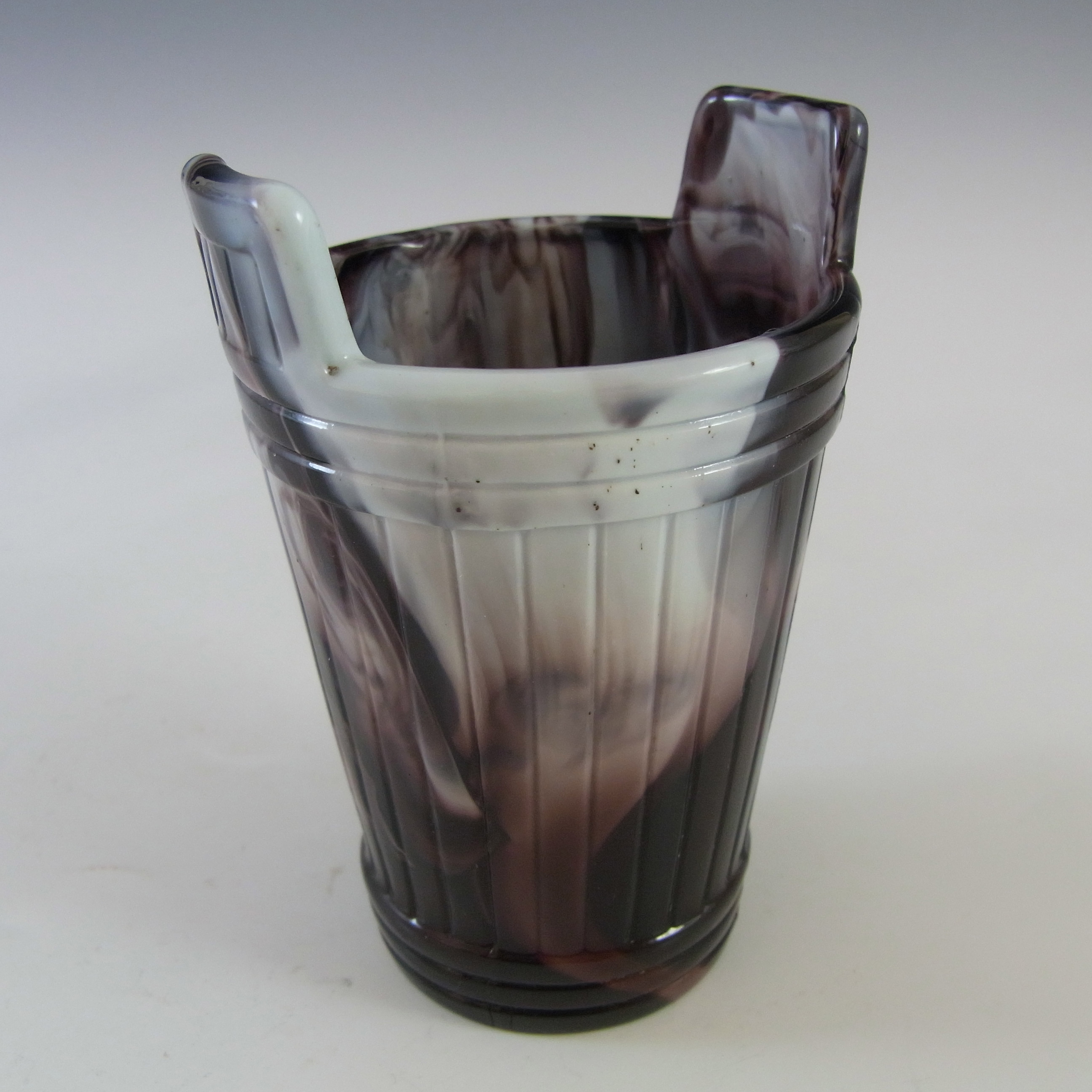 Sowerby #1258 Victorian Purple Malachite / Slag Glass Spill Vase - Click Image to Close
