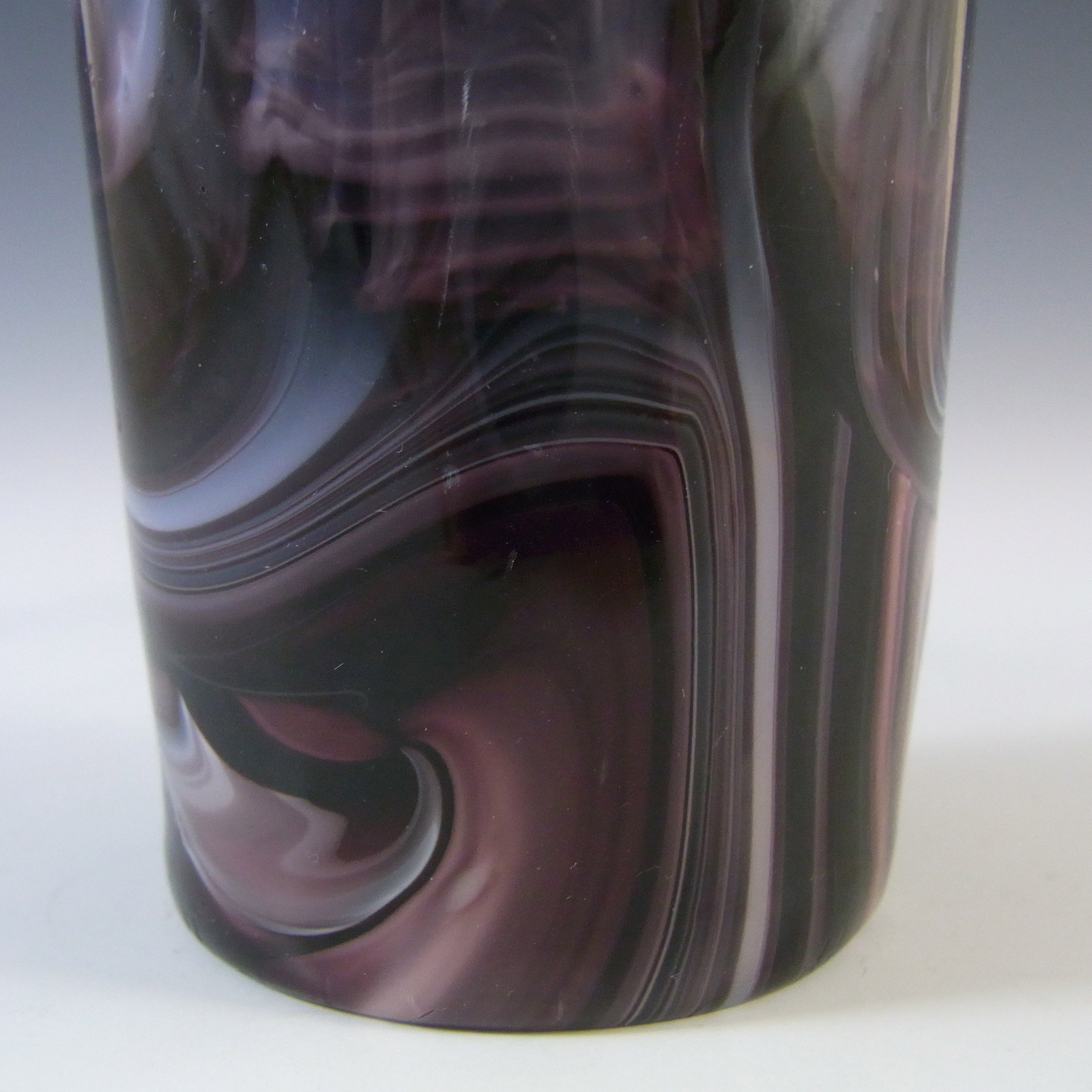 Sowerby MARKED Victorian Purple Malachite/Slag Glass Tumbler - Click Image to Close