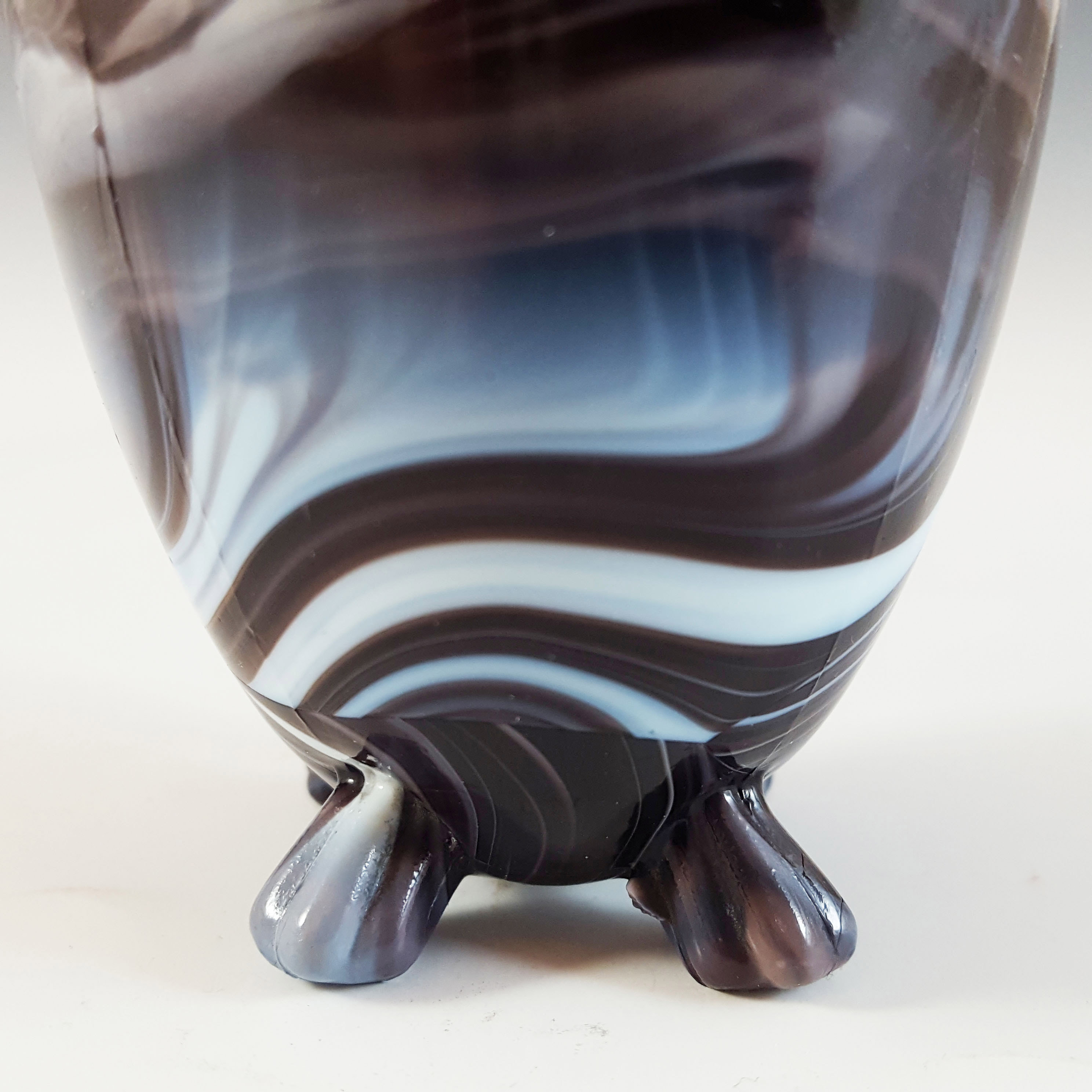 Sowerby #1288 Victorian Purple Malachite / Slag Glass Spill Vase - Click Image to Close
