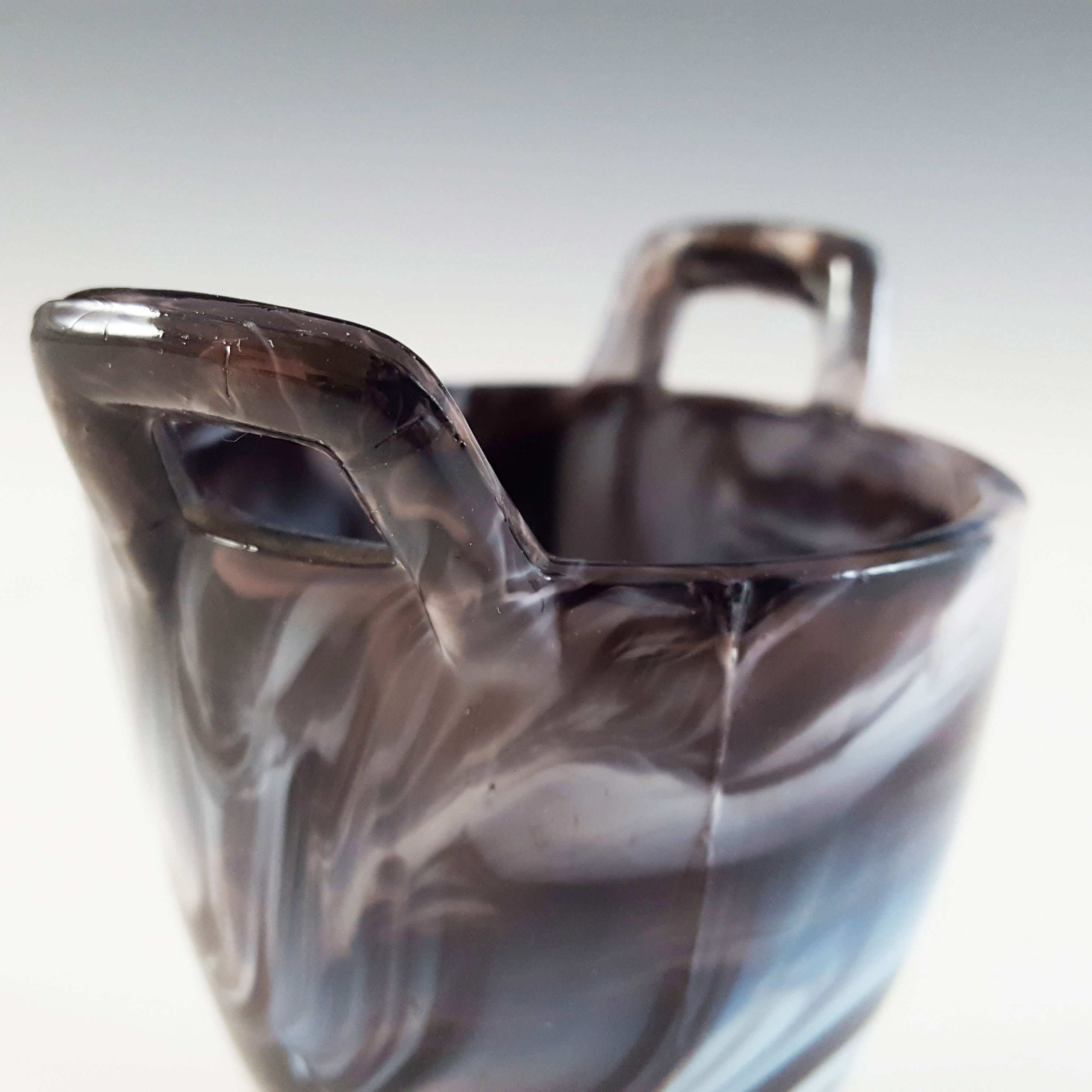 Sowerby #1288 Victorian Purple Malachite / Slag Glass Spill Vase - Click Image to Close