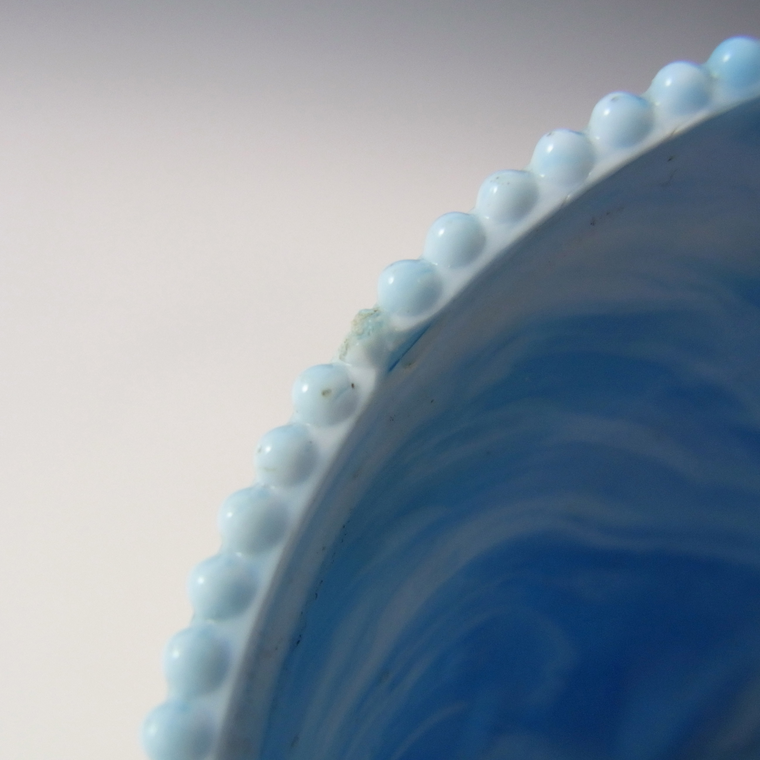 (image for) Davidson Victorian Blue Malachite / Slag Glass Vase - Marked - Click Image to Close